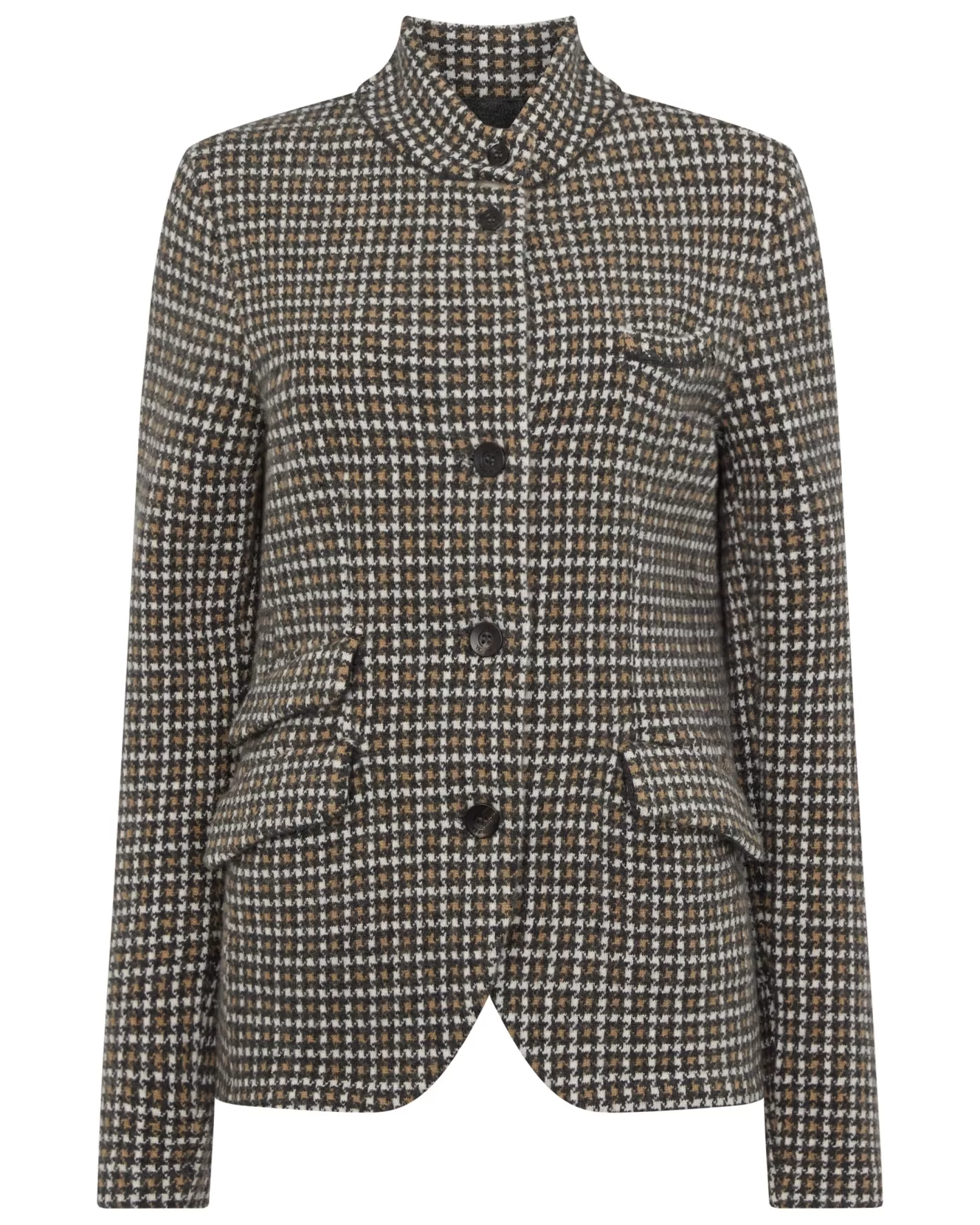 N.Peal Women's Dogtooth Utility Cashmere Blazer*Women Brown | Coats & Jackets