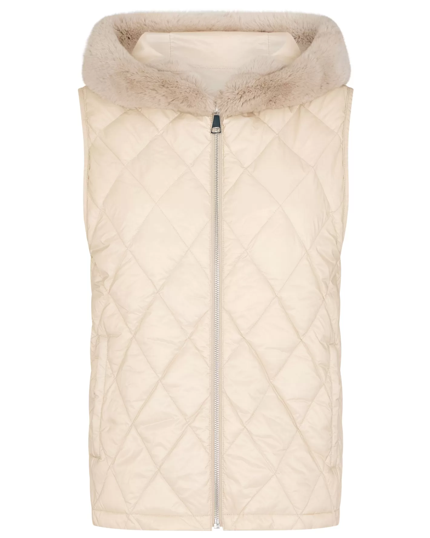 N.Peal Women's Down Gilet With Fur*Women White | Natural