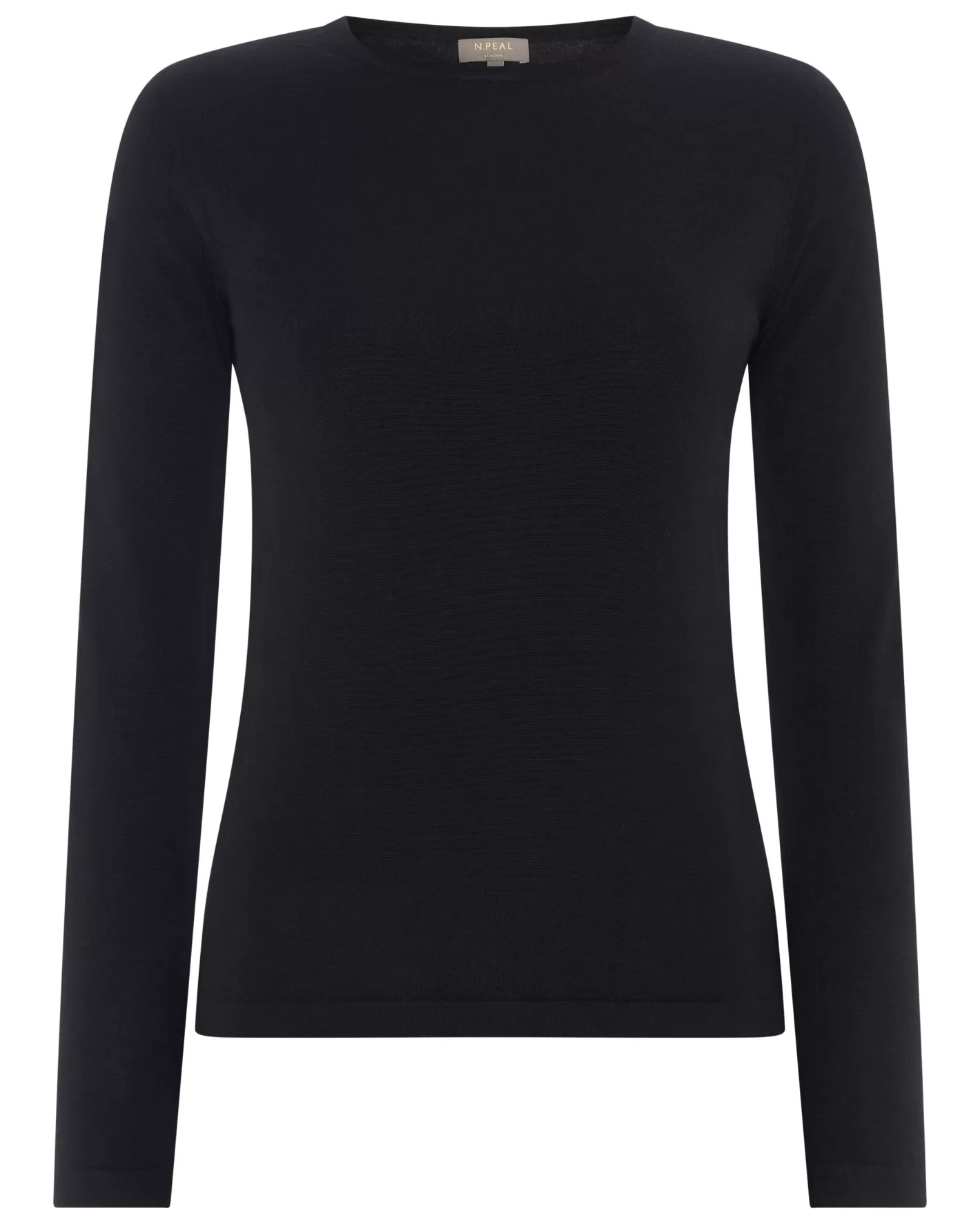 N.Peal Women's Eden Superfine Cashmere Round Neck Top*Women Black | Superfine Cashmere