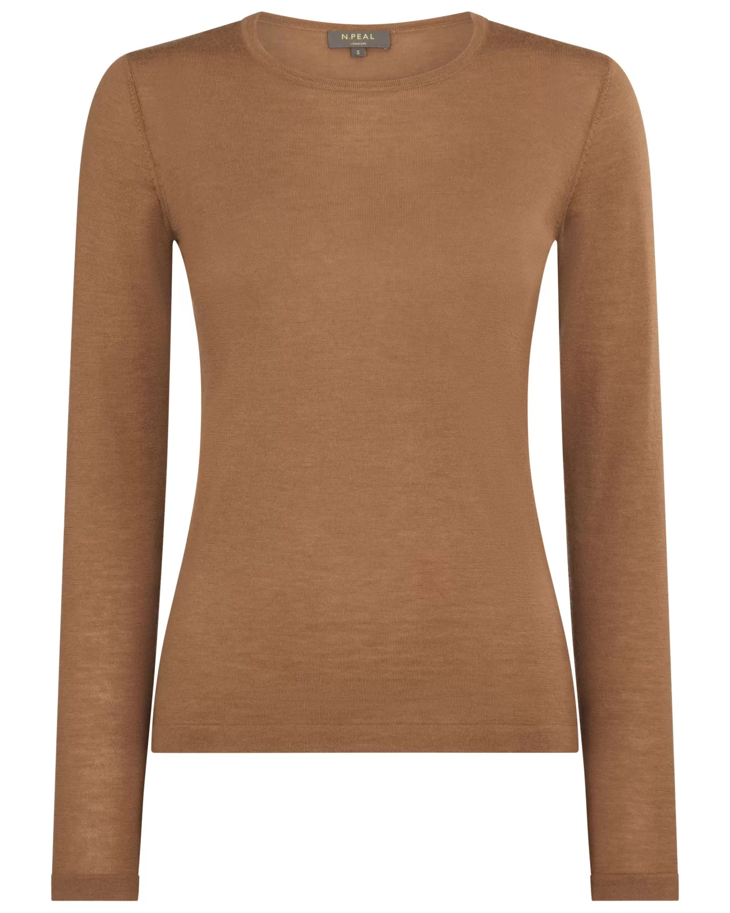 N.Peal Women's Eden Superfine Cashmere Round Neck Top*Women Brown | Superfine Cashmere