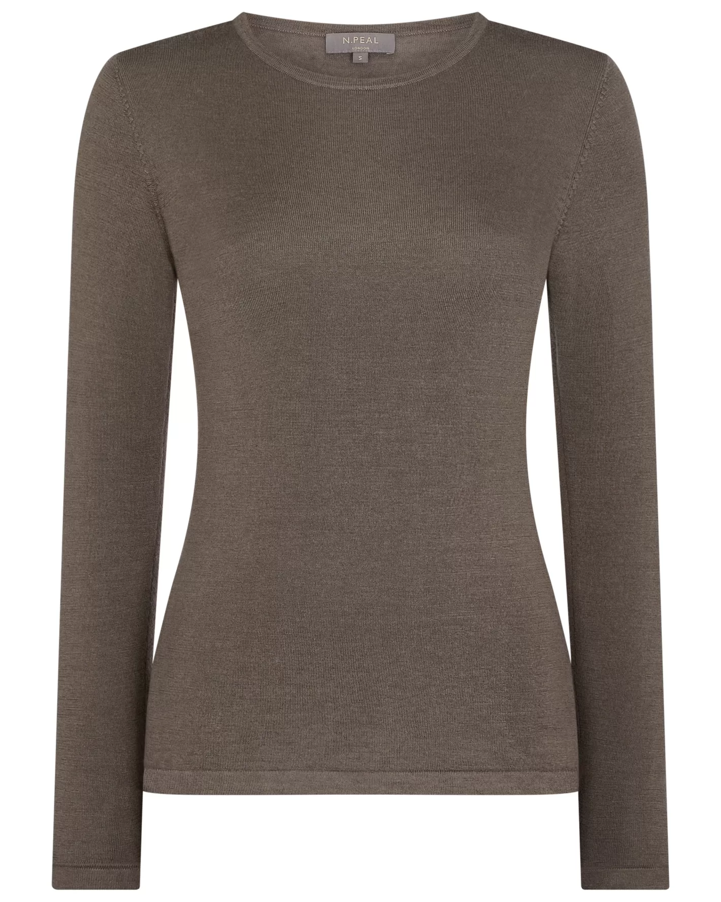 N.Peal Women's Eden Superfine Cashmere Round Neck Top*Women Natural | Brown