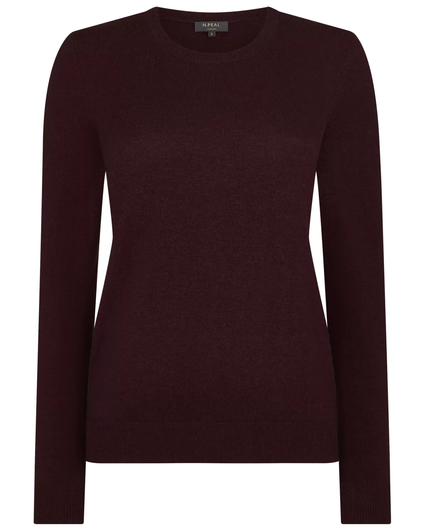 N.Peal Women's Evie Classic Round Neck Cashmere Sweater*Women Classic Cashmere | Red