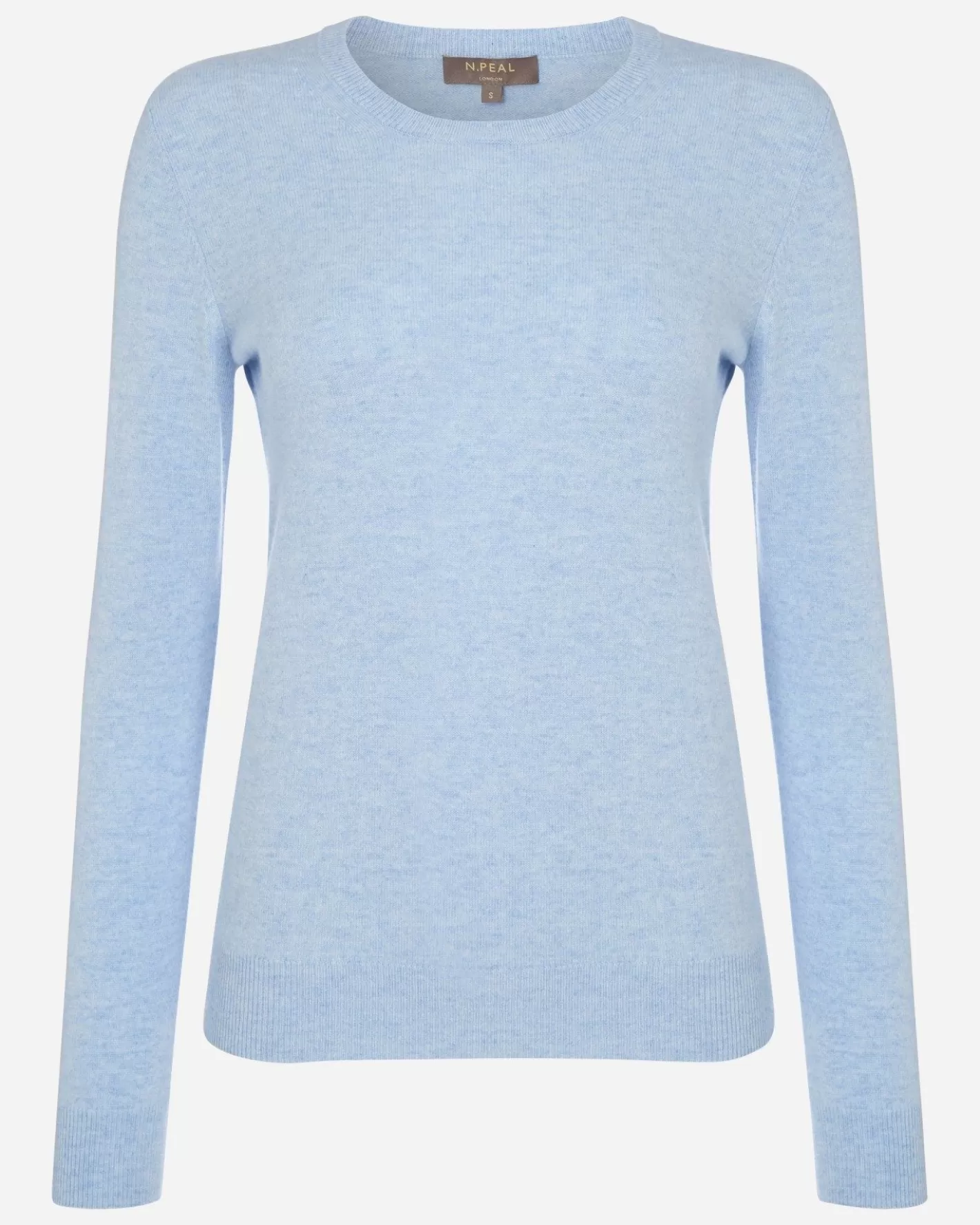 N.Peal Women's Evie Classic Round Neck Cashmere Sweater*Women Blue | Classic Cashmere