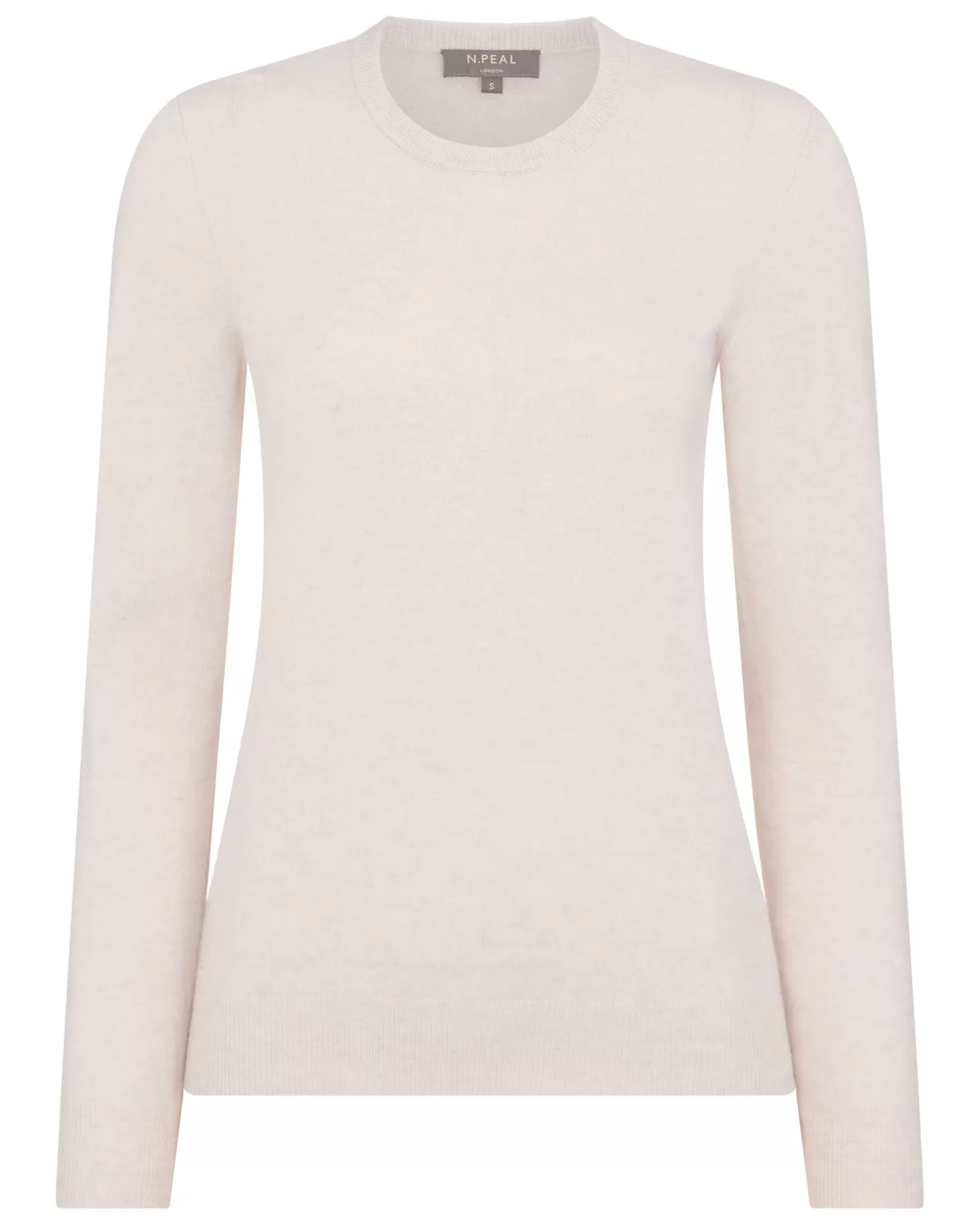 N.Peal Women's Evie Classic Round Neck Cashmere Sweater*Women White | Natural