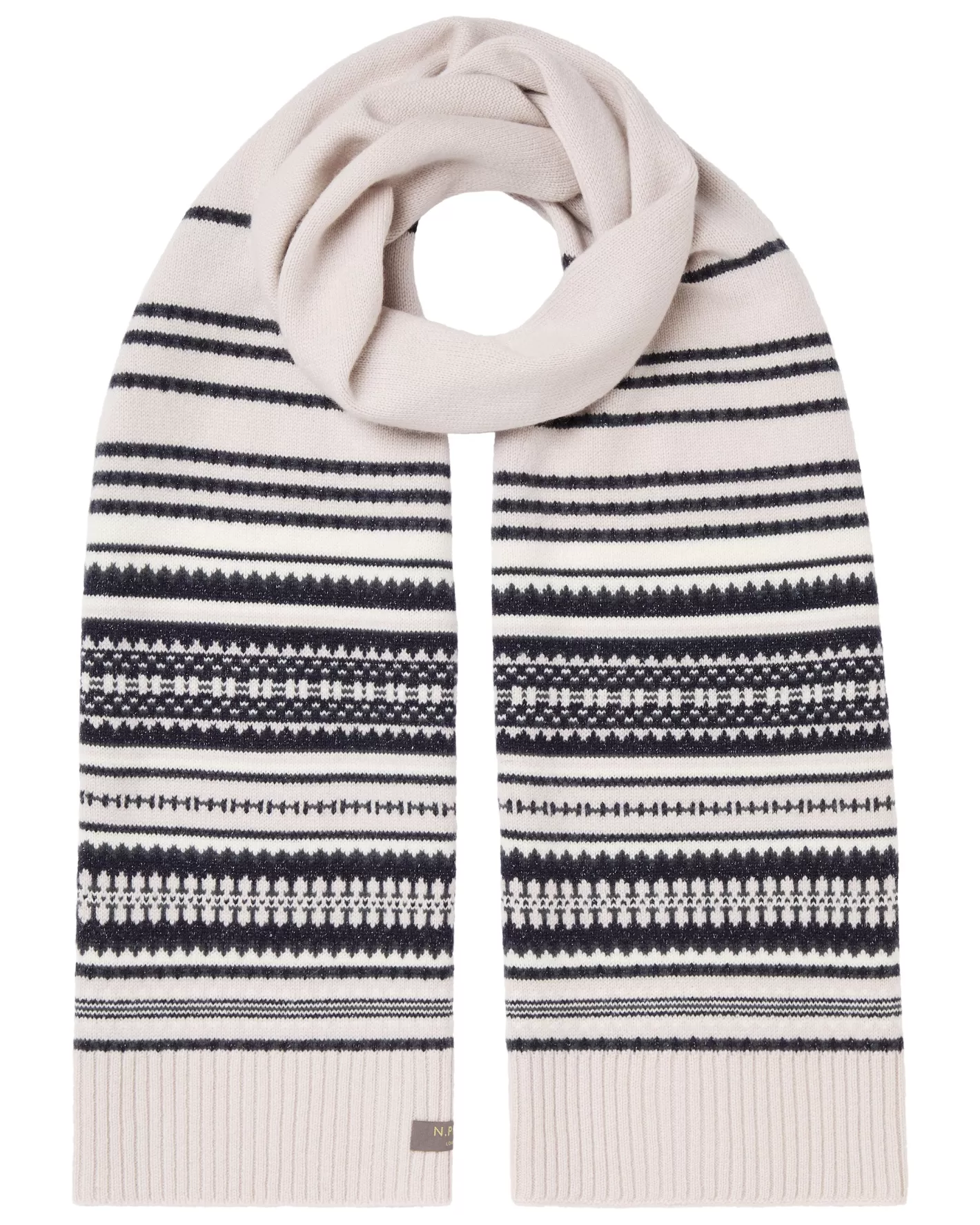 N.Peal Women's Gradual Fairisle Cashmere Scarf With Lurex*Women Cashmere Scarves | Organic Cashmere