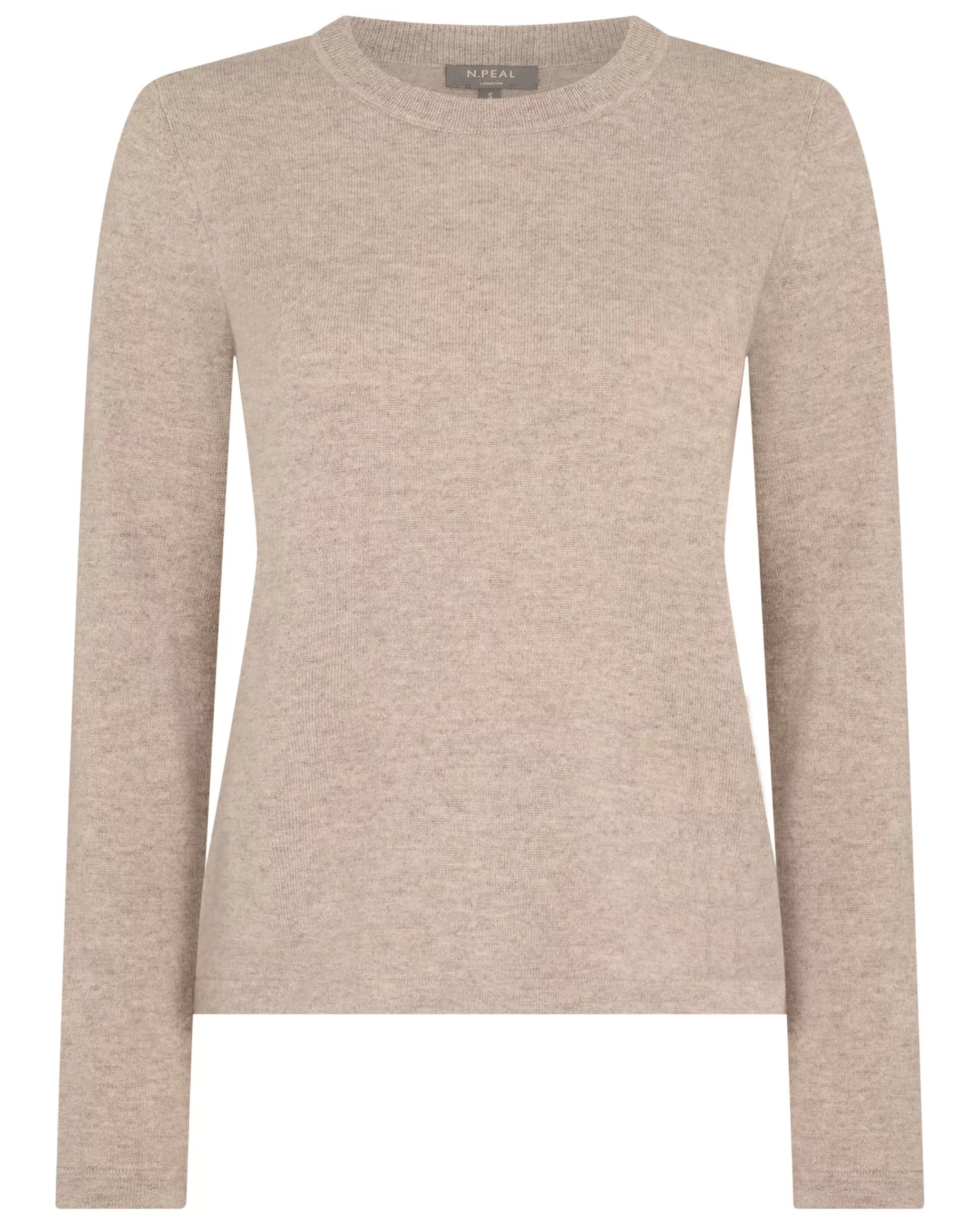 N.Peal Women's Hallie Round Neck Cashmere Sweater*Women Natural | Brown