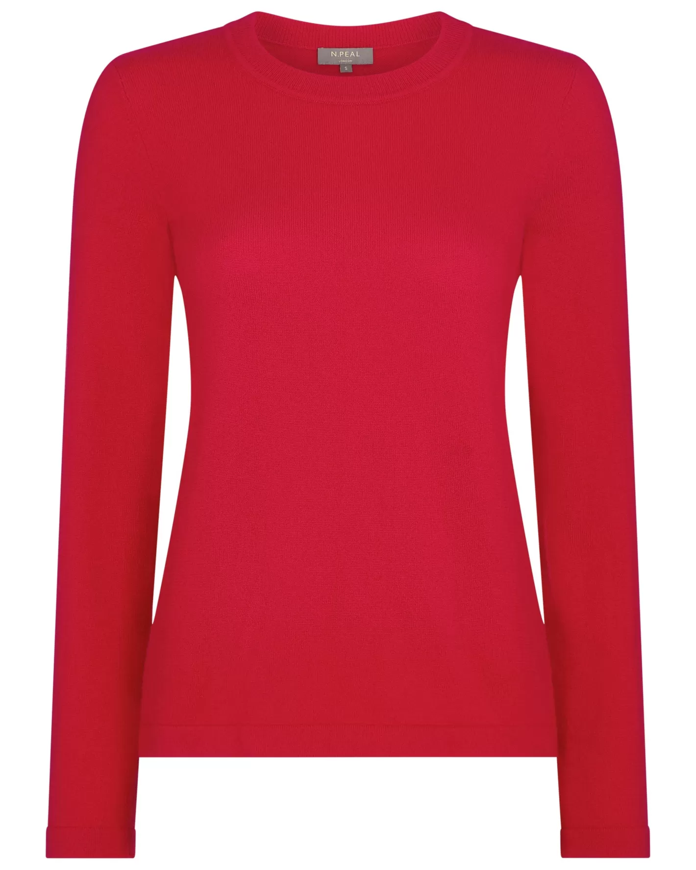 N.Peal Women's Hallie Round Neck Cashmere Sweater*Women Red | Organic Cashmere