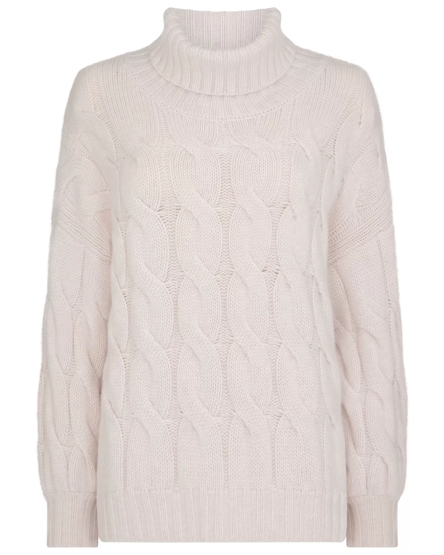 N.Peal Women's Hana Chunky Cable Turtle Neck Cashmere Sweater*Women White | Natural