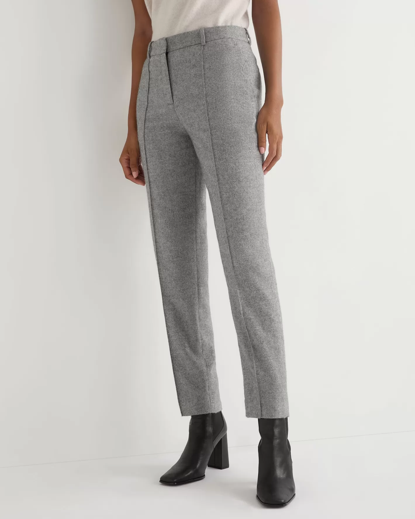 N.Peal Women's Harper Herringbone Pant PRE-ORDER*Women Light Grey | Dark Grey