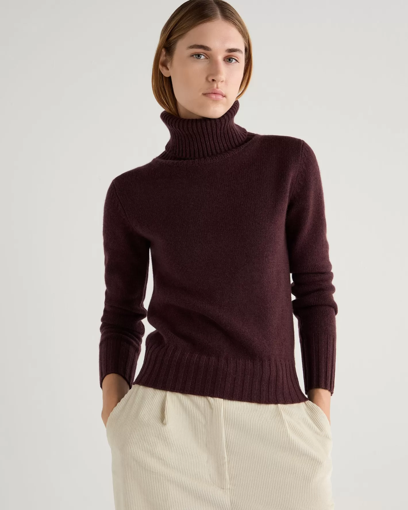 N.Peal Women's Hazel Chunky Turtle Neck Cashmere Sweater*Women Red | Organic Cashmere