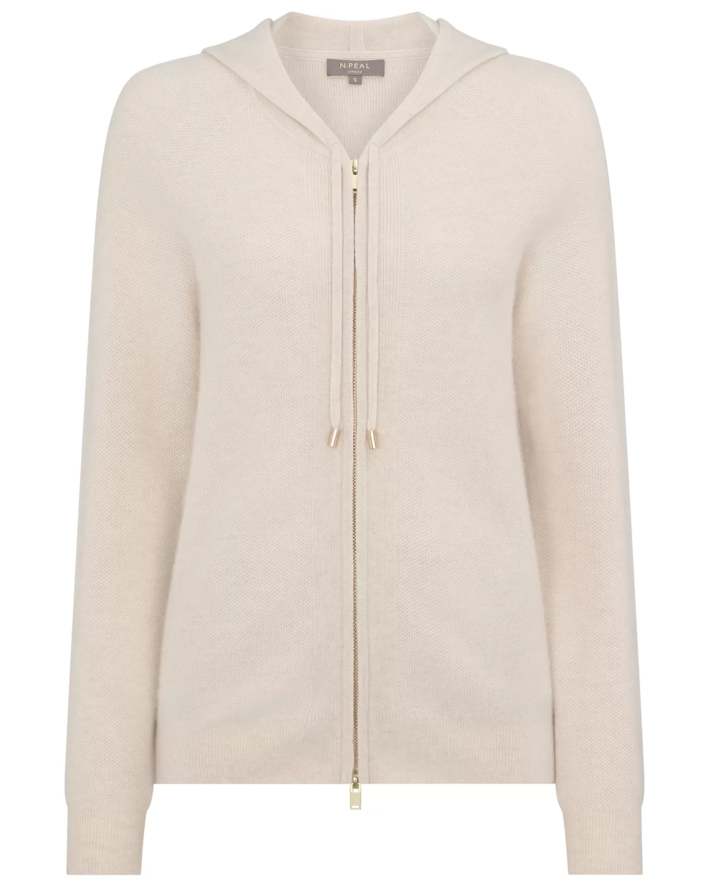 N.Peal Women's Honeycomb Knit Cashmere Hoodie*Women White | Natural