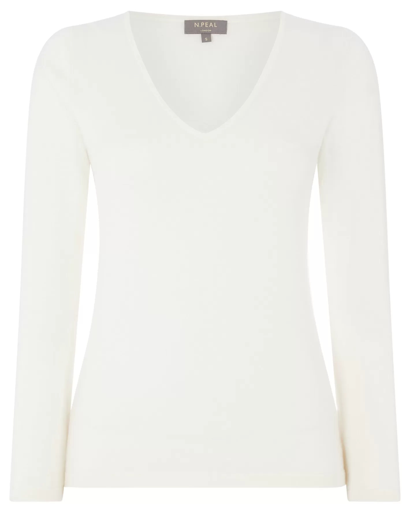 N.Peal Women's Imogen Superfine Cashmere V Neck Sweater*Women White | Natural