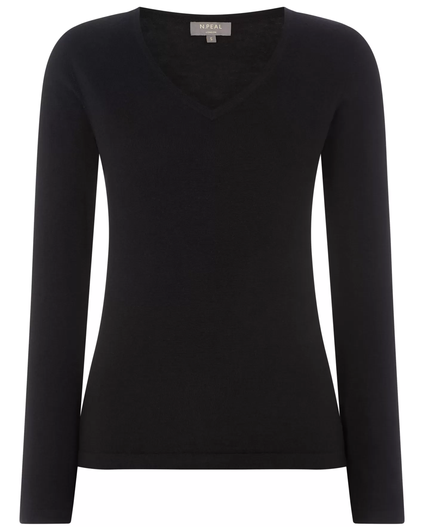 N.Peal Women's Imogen Superfine Cashmere V Neck Sweater*Women Superfine Cashmere | Black