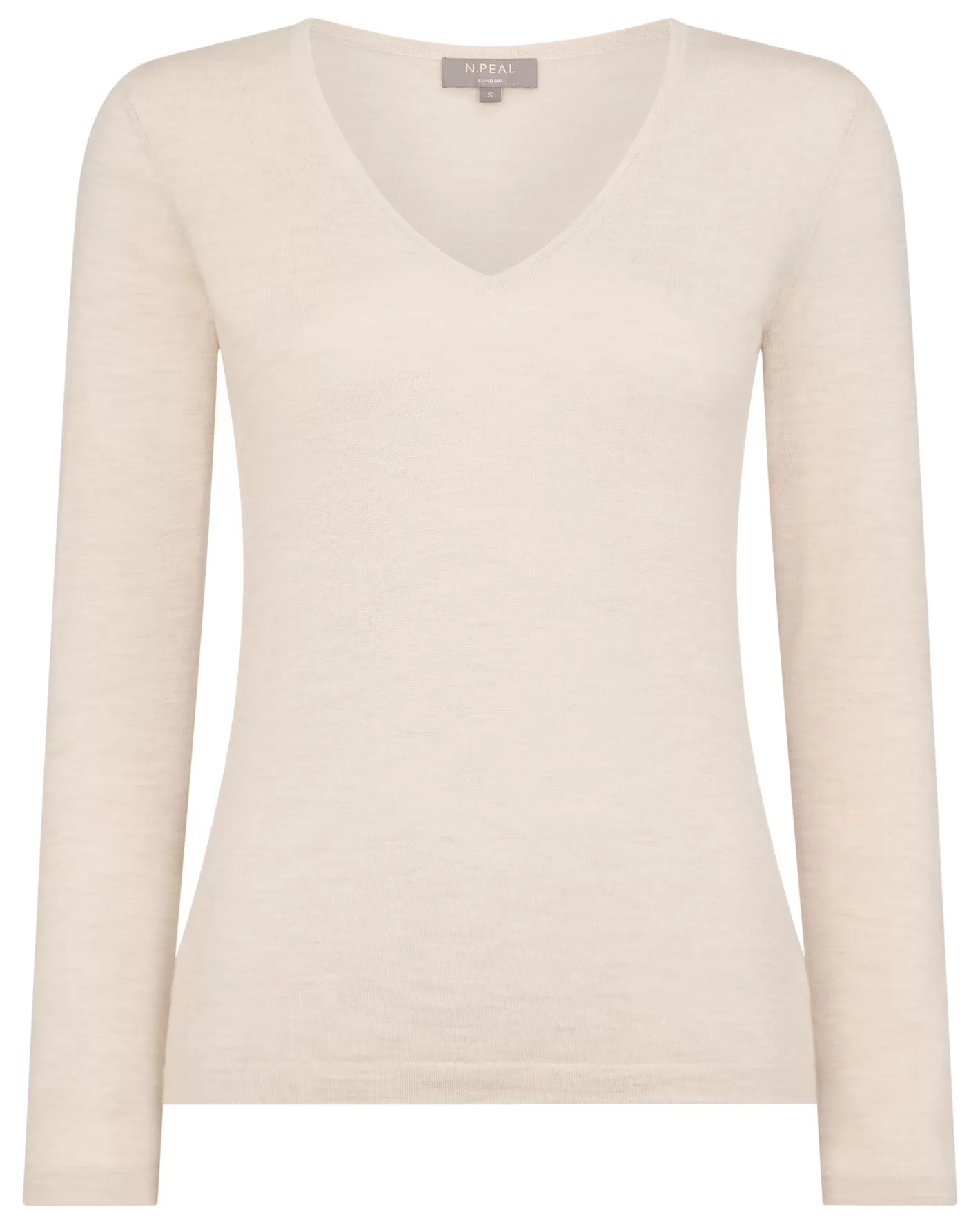 N.Peal Women's Imogen Superfine Cashmere V Neck Sweater*Women Natural | Brown