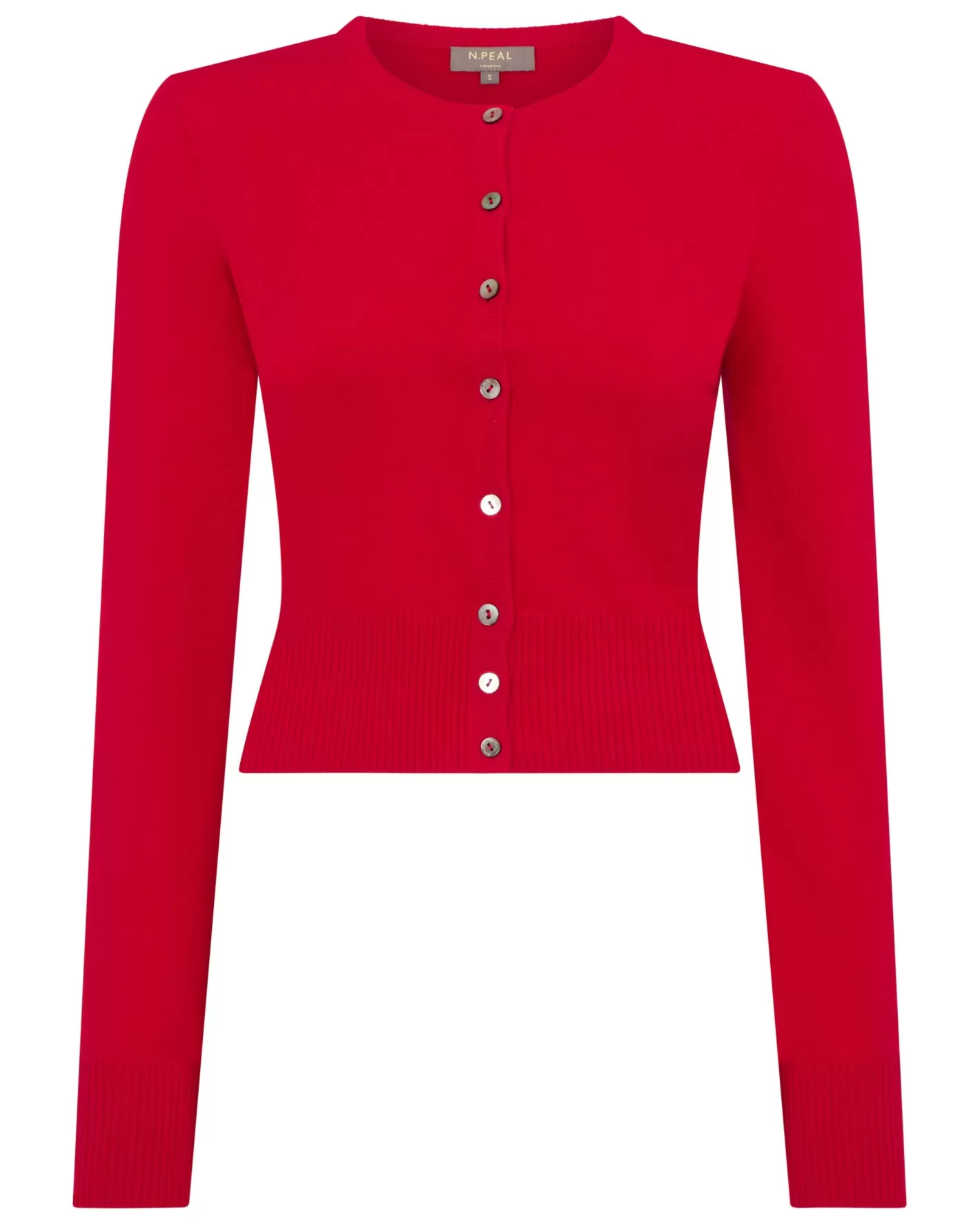 N.Peal Women's Ivy Cropped Cashmere Cardigan*Women Red | Classic Cashmere