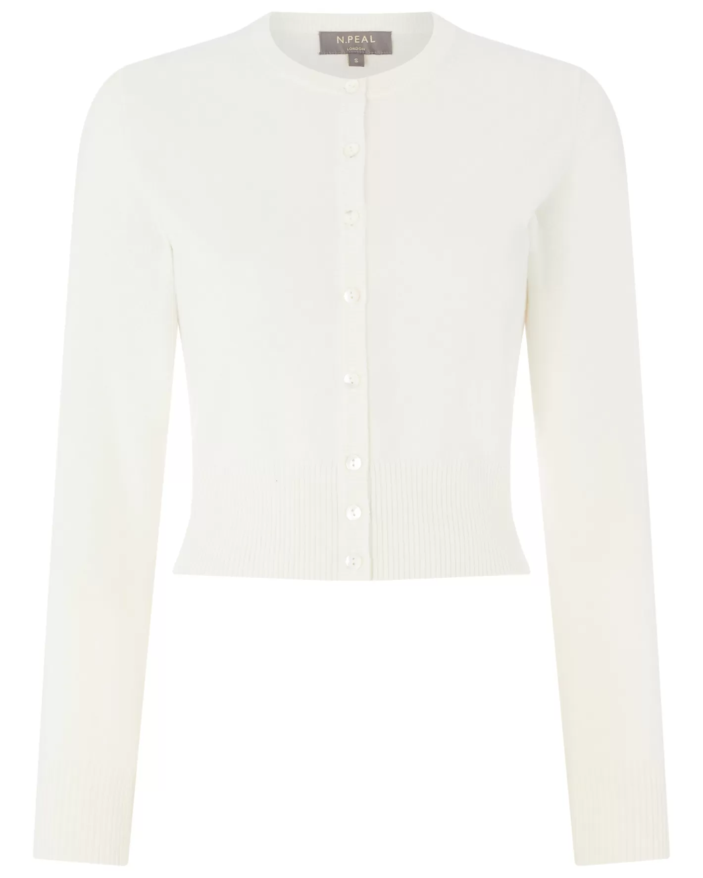 N.Peal Women's Ivy Cropped Cashmere Cardigan*Women White | Natural