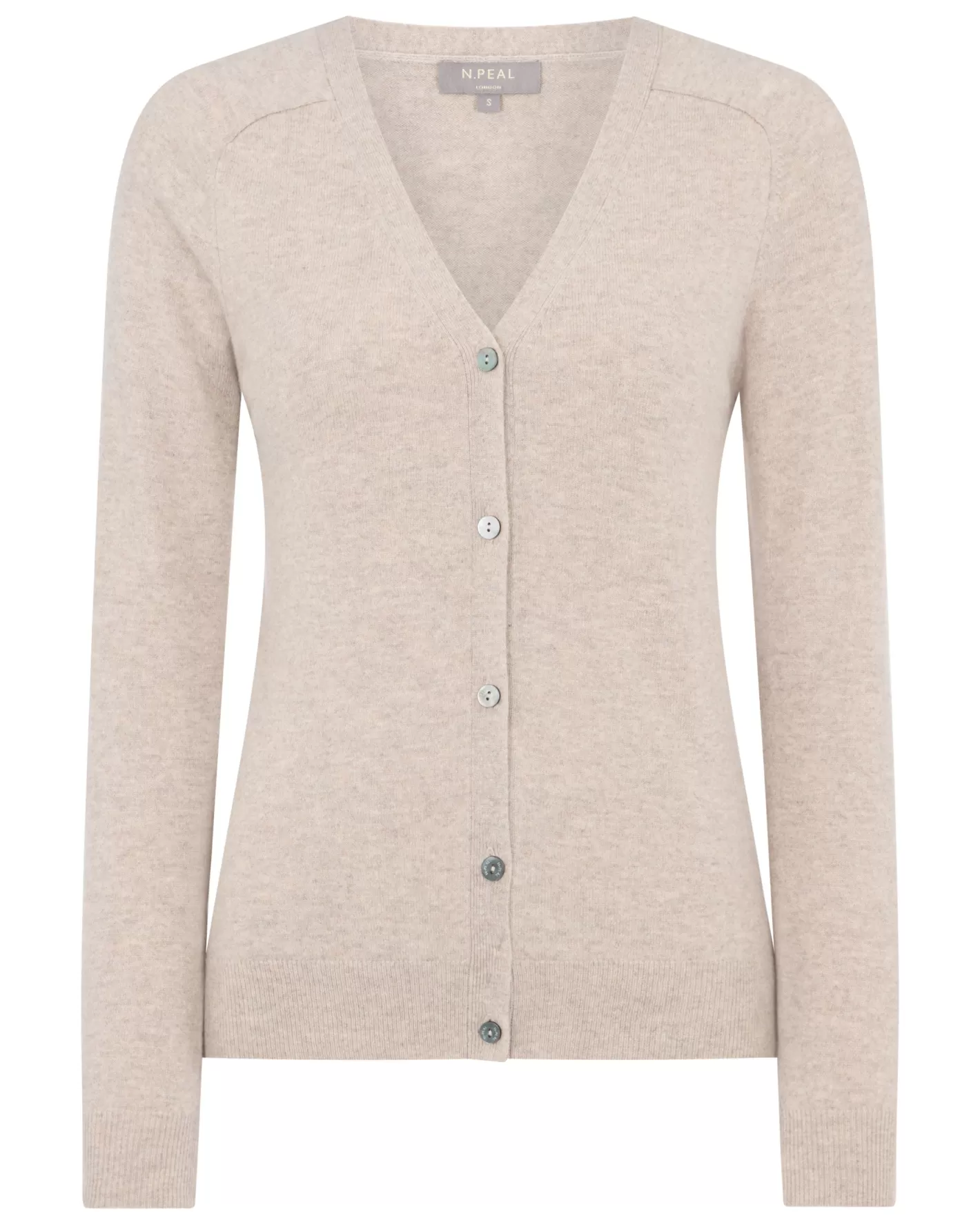 N.Peal Women's Lara V Neck Cashmere Cardigan*Women Natural | Brown