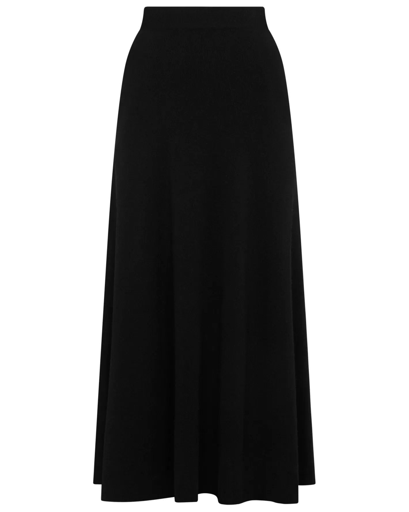 N.Peal Women's Long Rib Cashmere Skirt*Women Black | Textured Knits