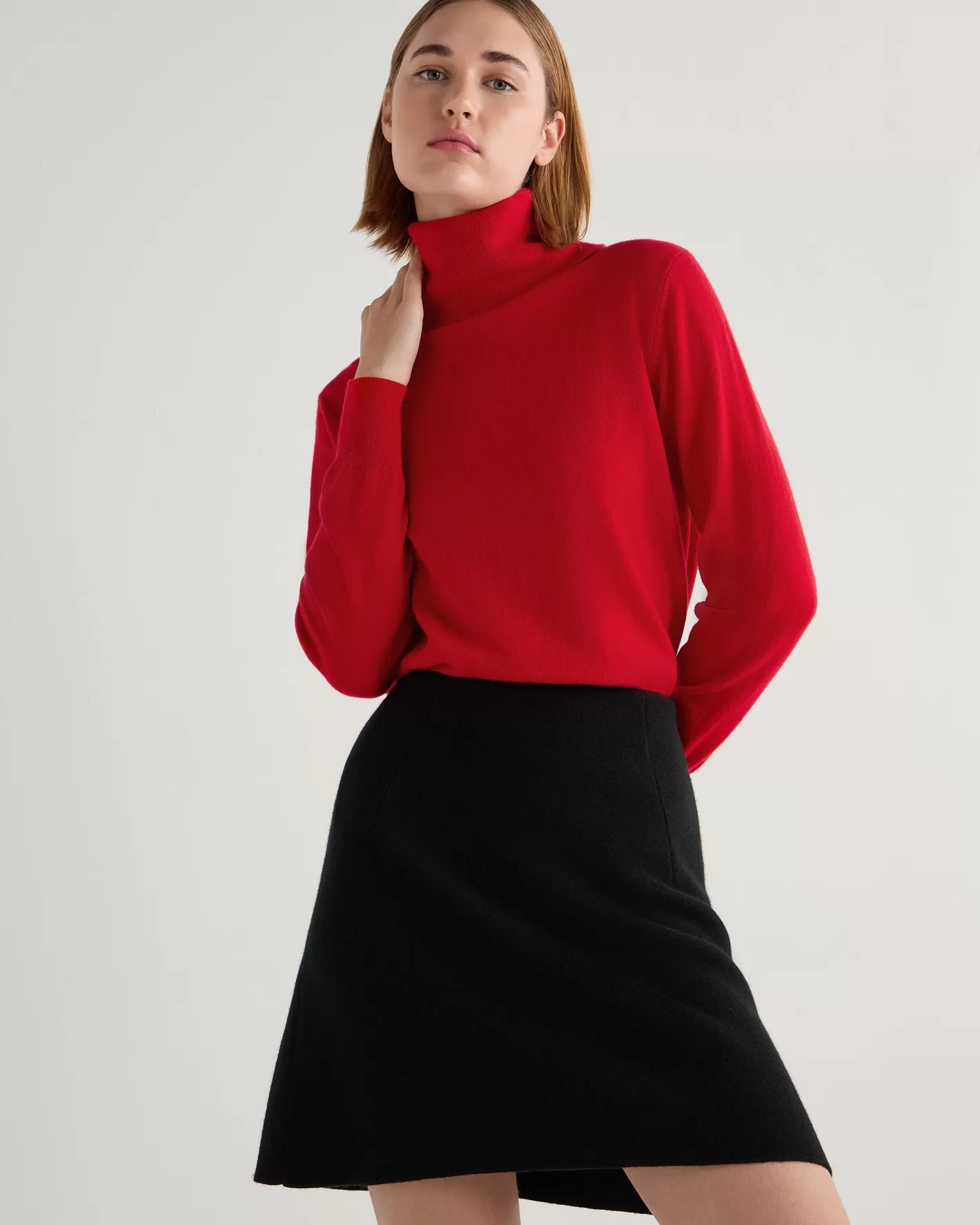 N.Peal Women's Loose Turtle Neck Cashmere Sweater*Women Red | Classic Cashmere