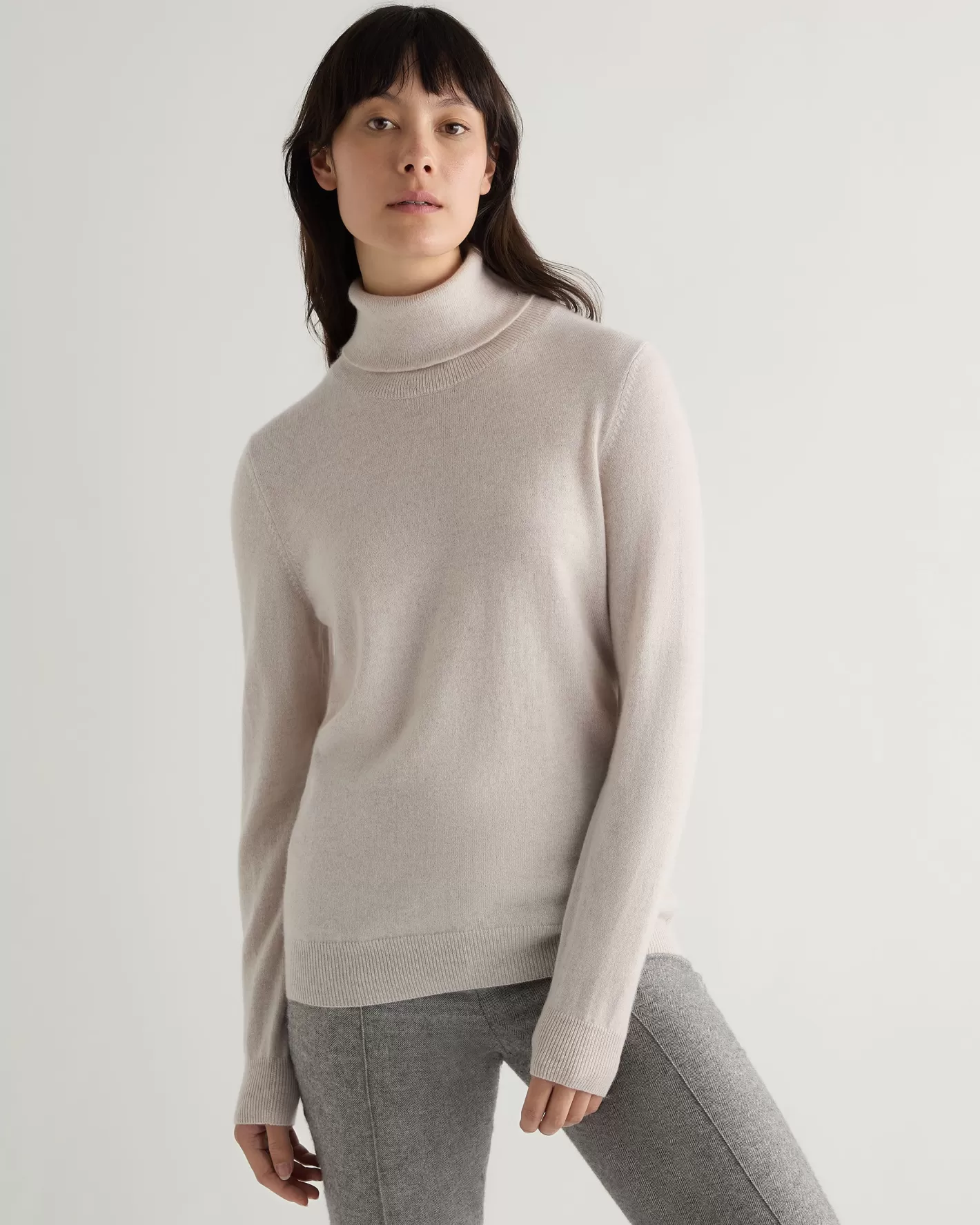 N.Peal Women's Luna Turtle Neck Cashmere Sweater*Women White | Natural