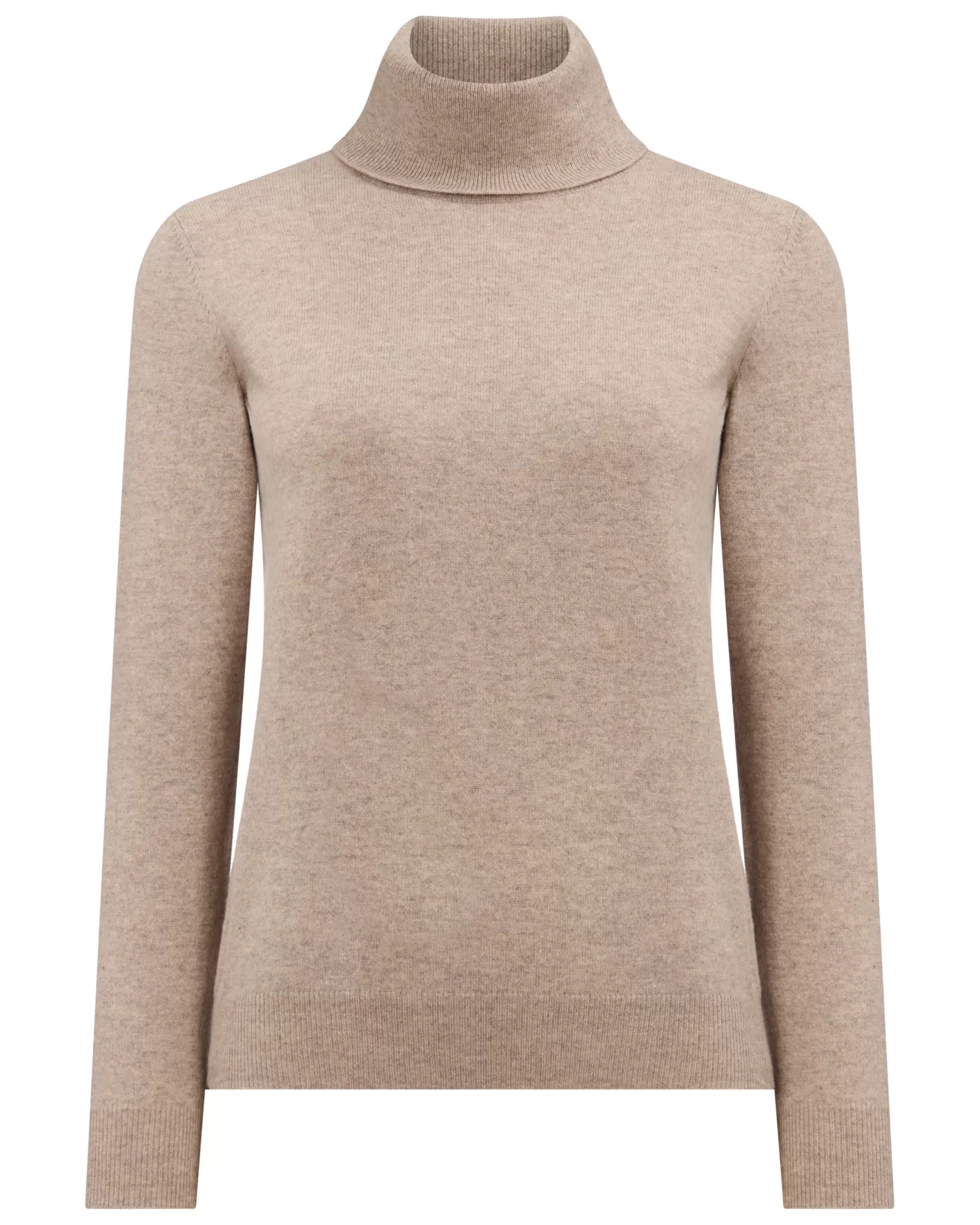 N.Peal Women's Luna Turtle Neck Cashmere Sweater*Women Natural | Classic Cashmere