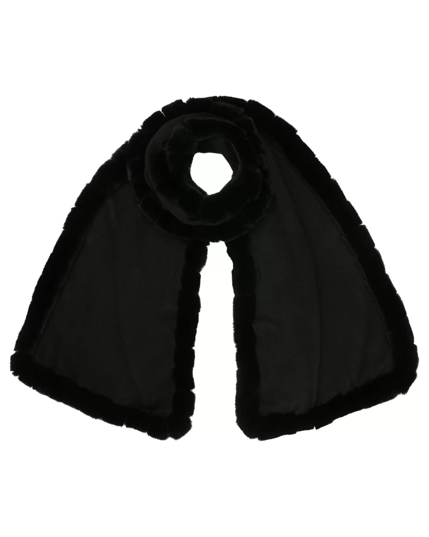 N.Peal Women's Meribel Woven Fur Trim Scarf*Women Fur Trim Accessories | Cashmere Scarves