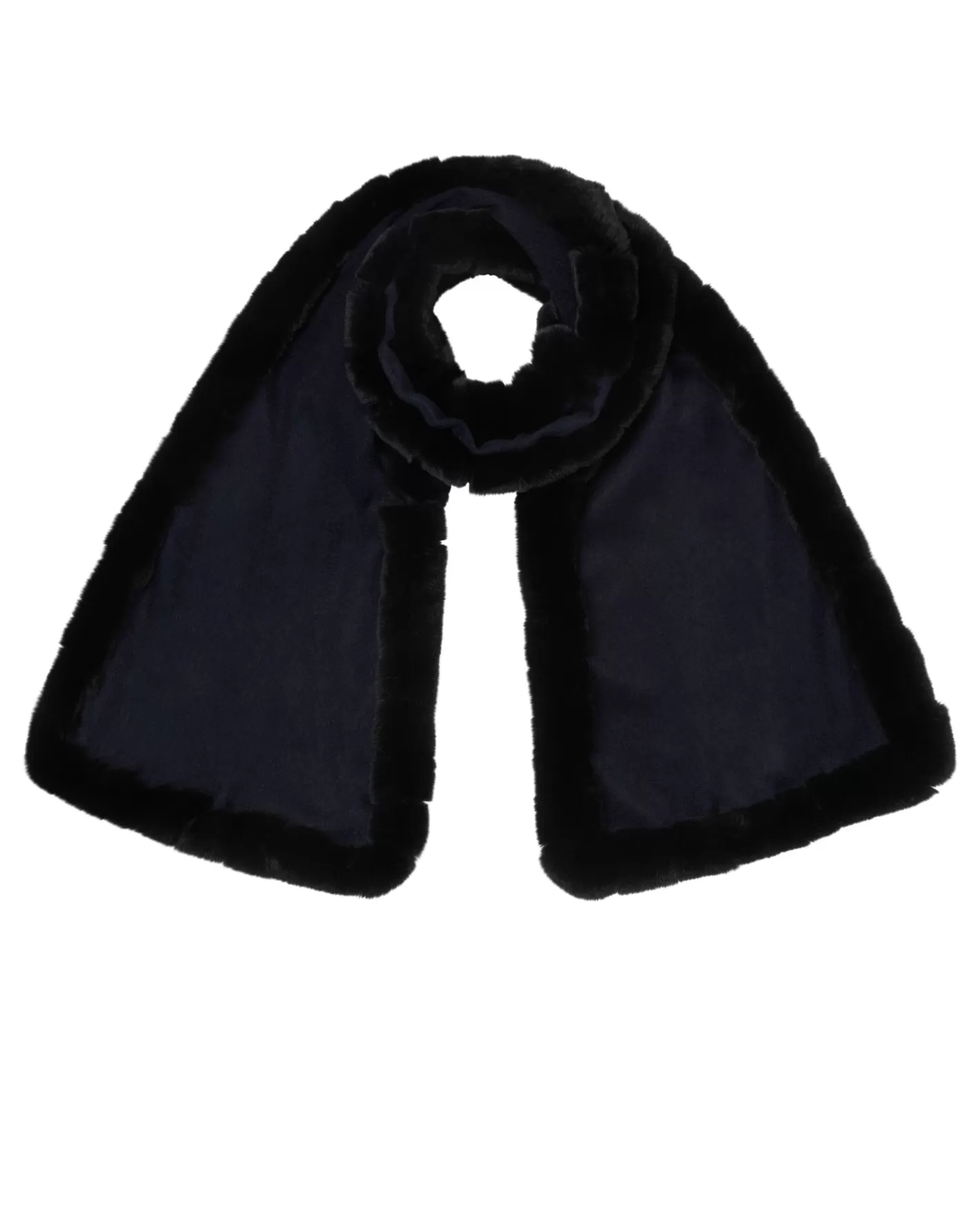 N.Peal Women's Meribel Woven Fur Trim Scarf*Women Fur Trim Accessories | Cashmere Scarves