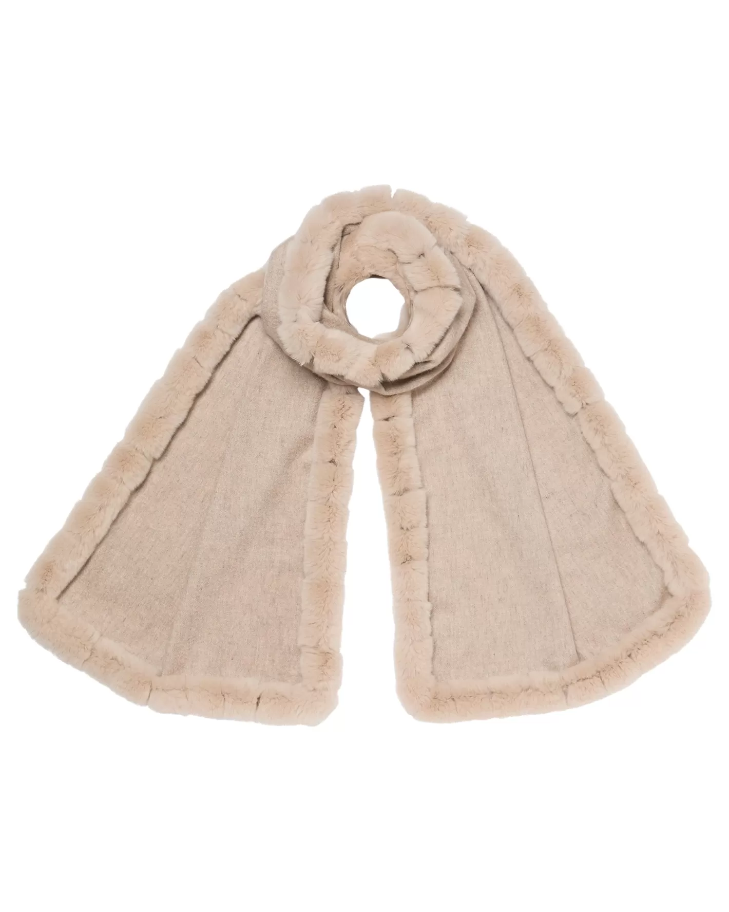 N.Peal Women's Meribel Woven Fur Trim Scarf*Women Fur Trim Accessories | Cashmere Scarves