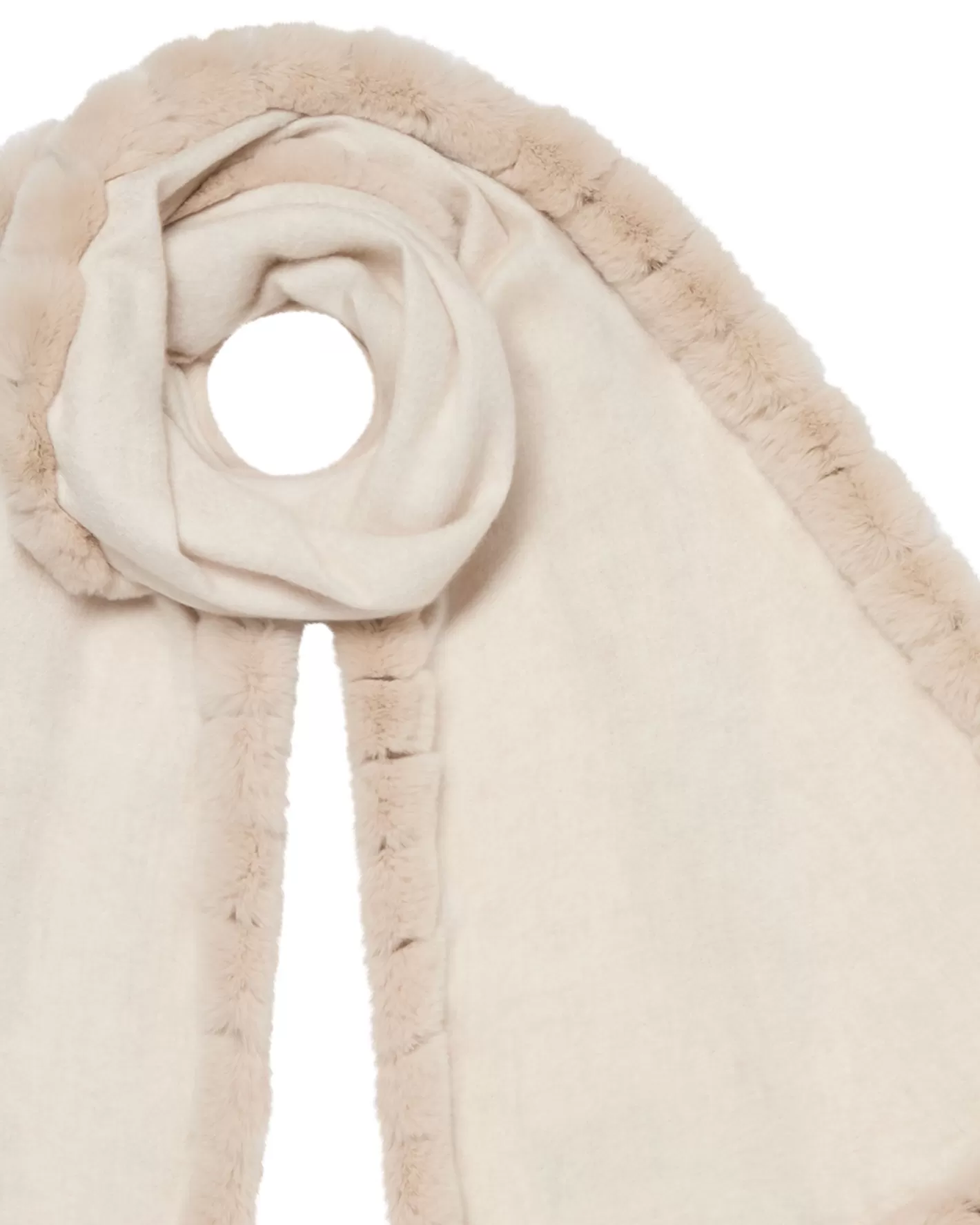 N.Peal Women's Meribel Woven Fur Trim Scarf*Women Fur Trim Accessories | Cashmere Scarves