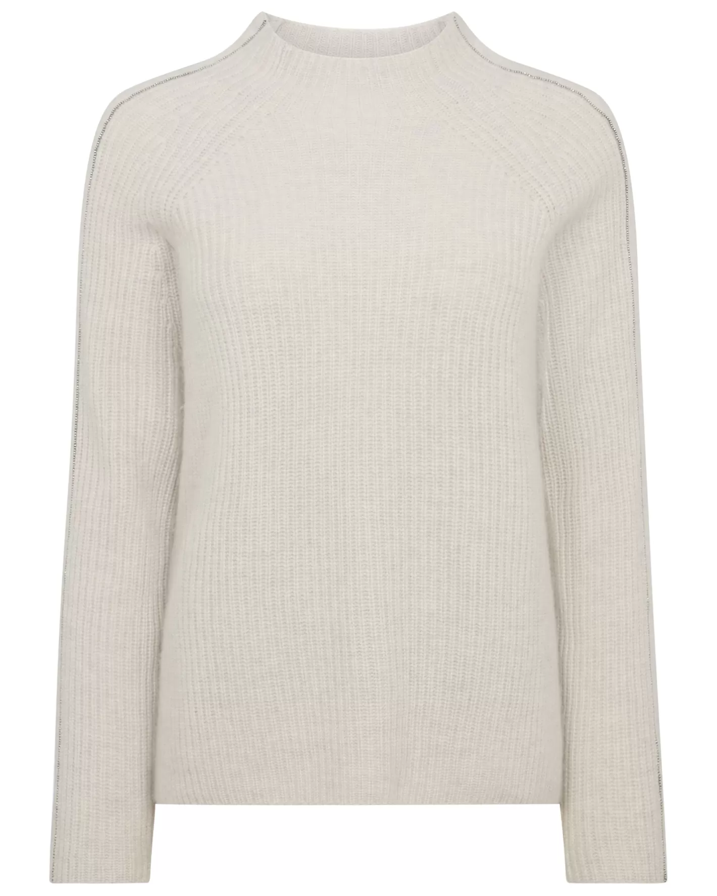 N.Peal Women's Metal Funnel Neck Cashmere Sweater*Women Natural | Light Grey