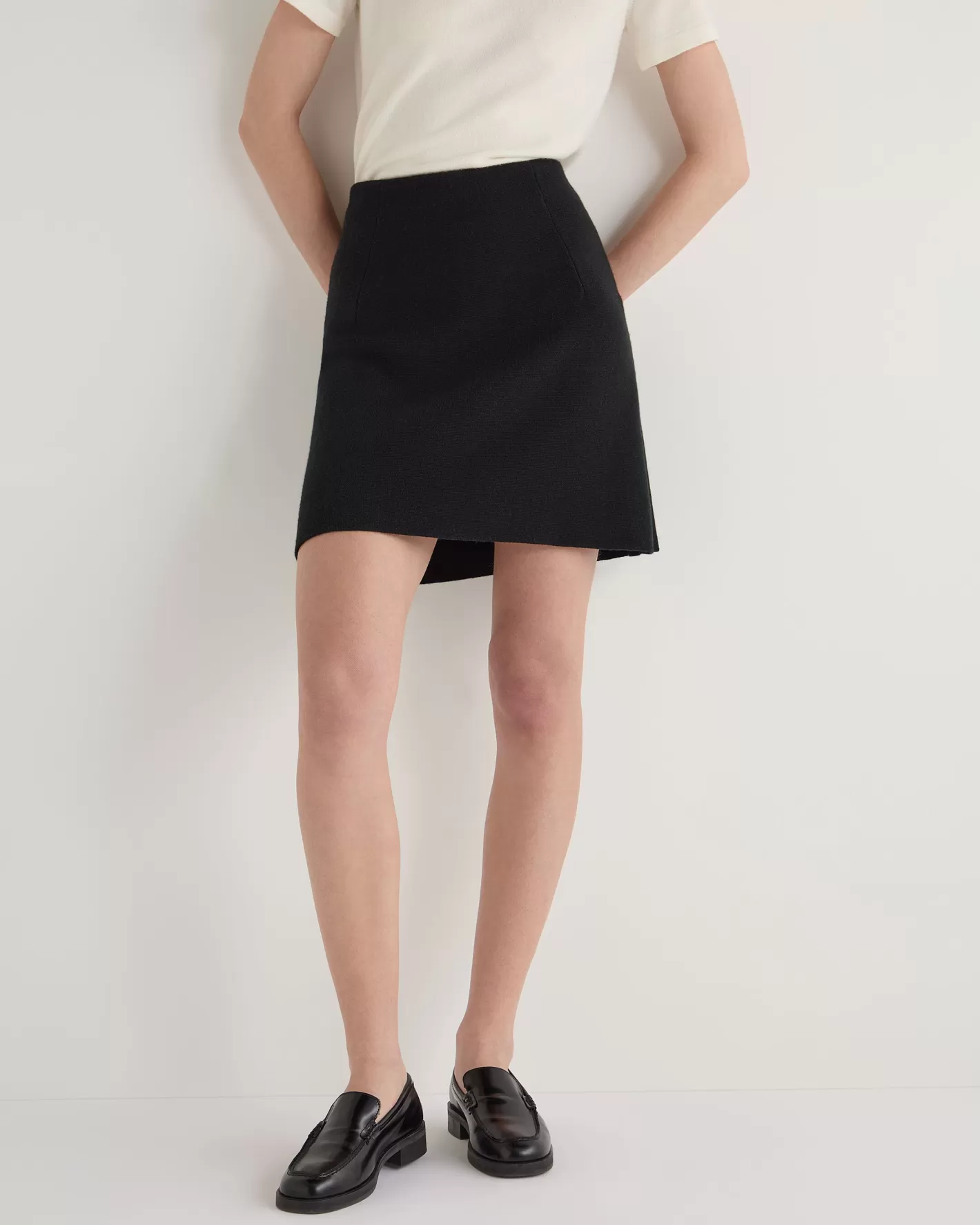 N.Peal Women's Milano Mini Cashmere Skirt*Women Black | Organic Cashmere