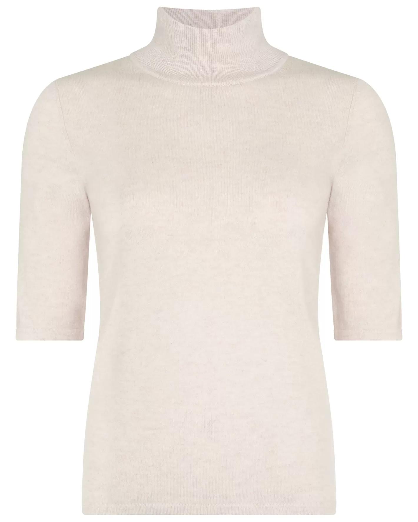 N.Peal Women's Mock Neck Cashmere T-Shirt*Women White | Natural