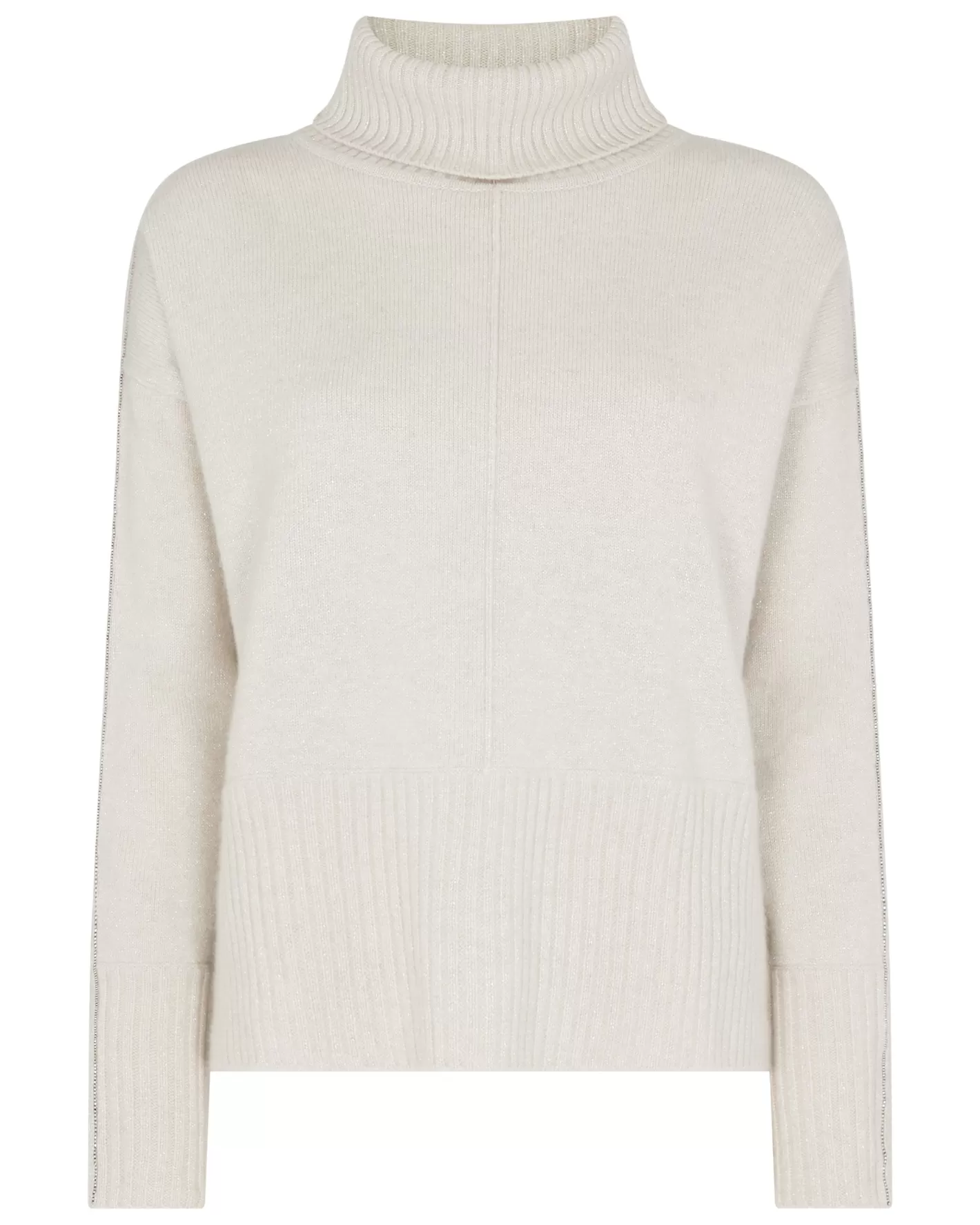 N.Peal Women's Mollie Metal Turtle Neck Cashmere Sweater*Women White | Natural