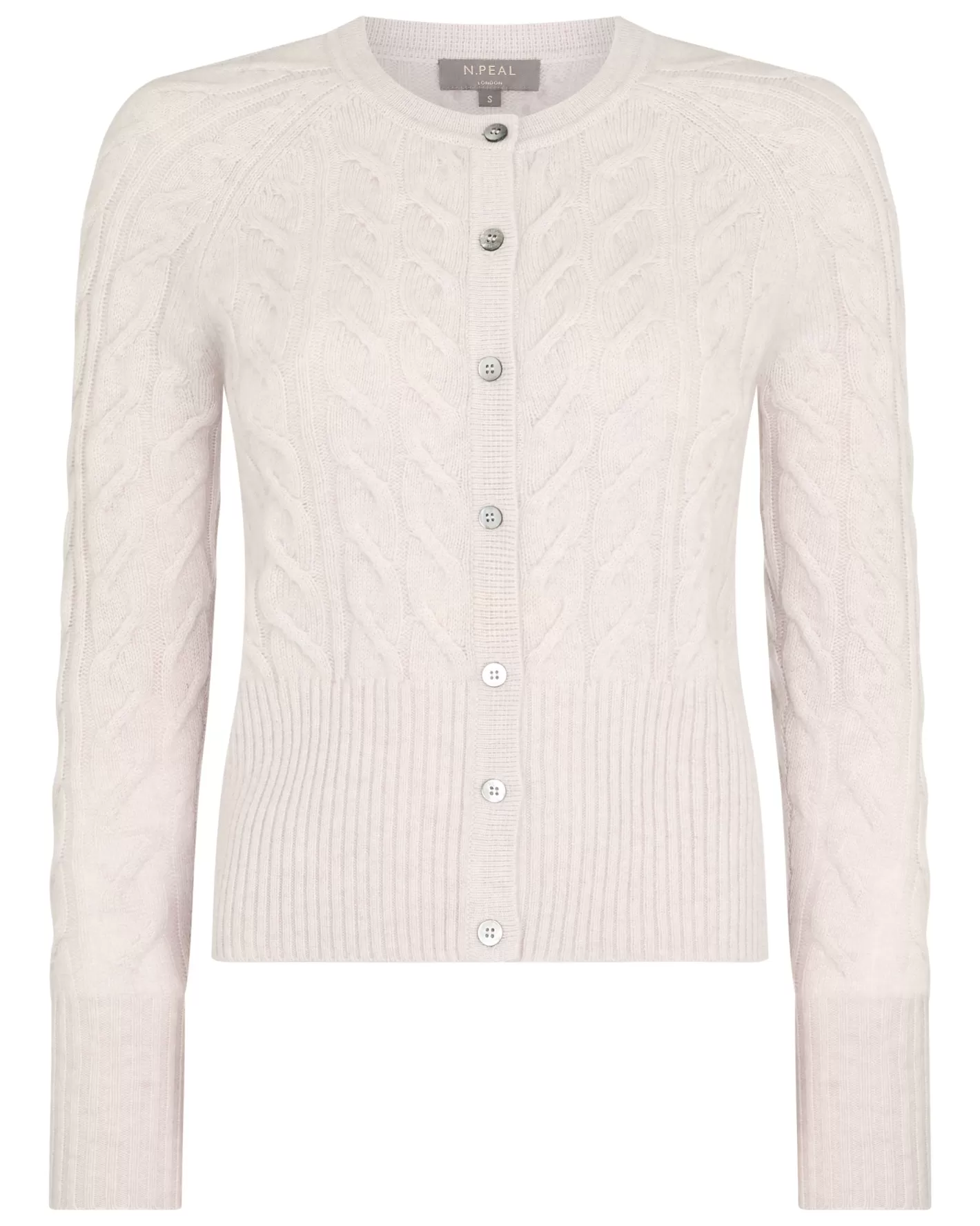 N.Peal Women's Myla Cable Cashmere Cardigan*Women White | Natural