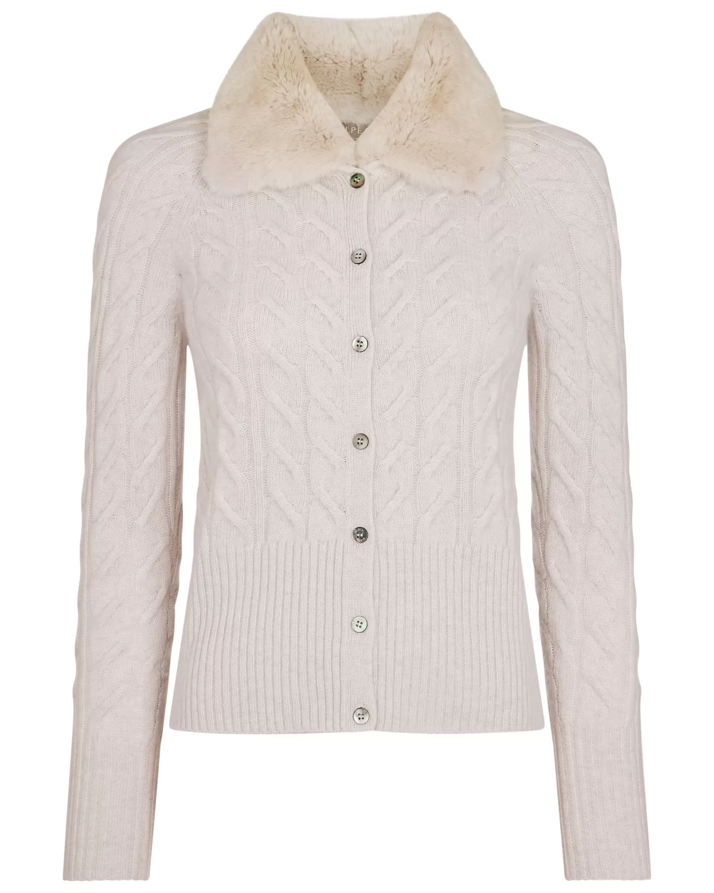 N.Peal Women's Myla Fur Collar Cashmere Cardigan*Women White | Natural