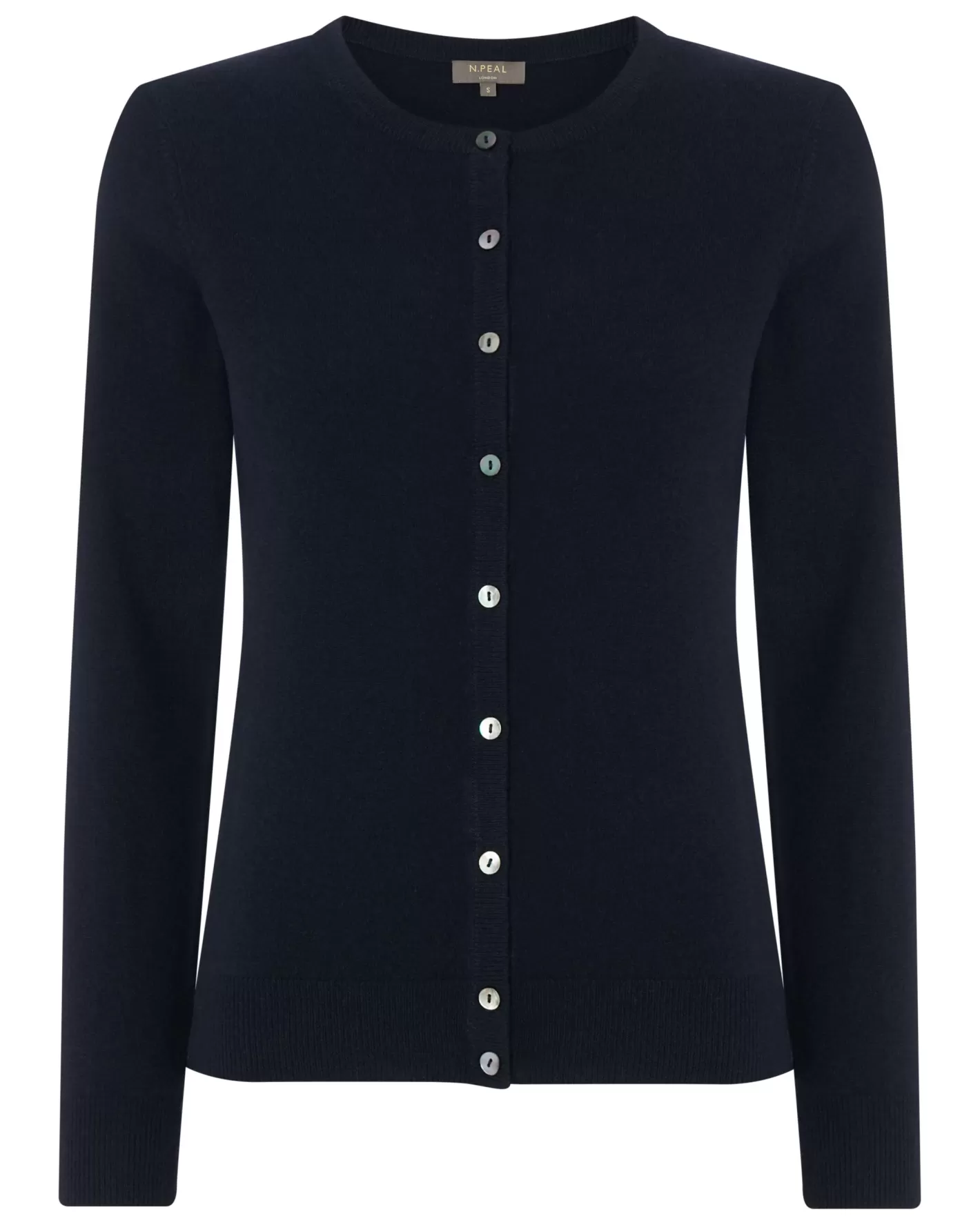 N.Peal Women's Olivia Round Neck Cashmere Cardigan*Women Navy | Blue