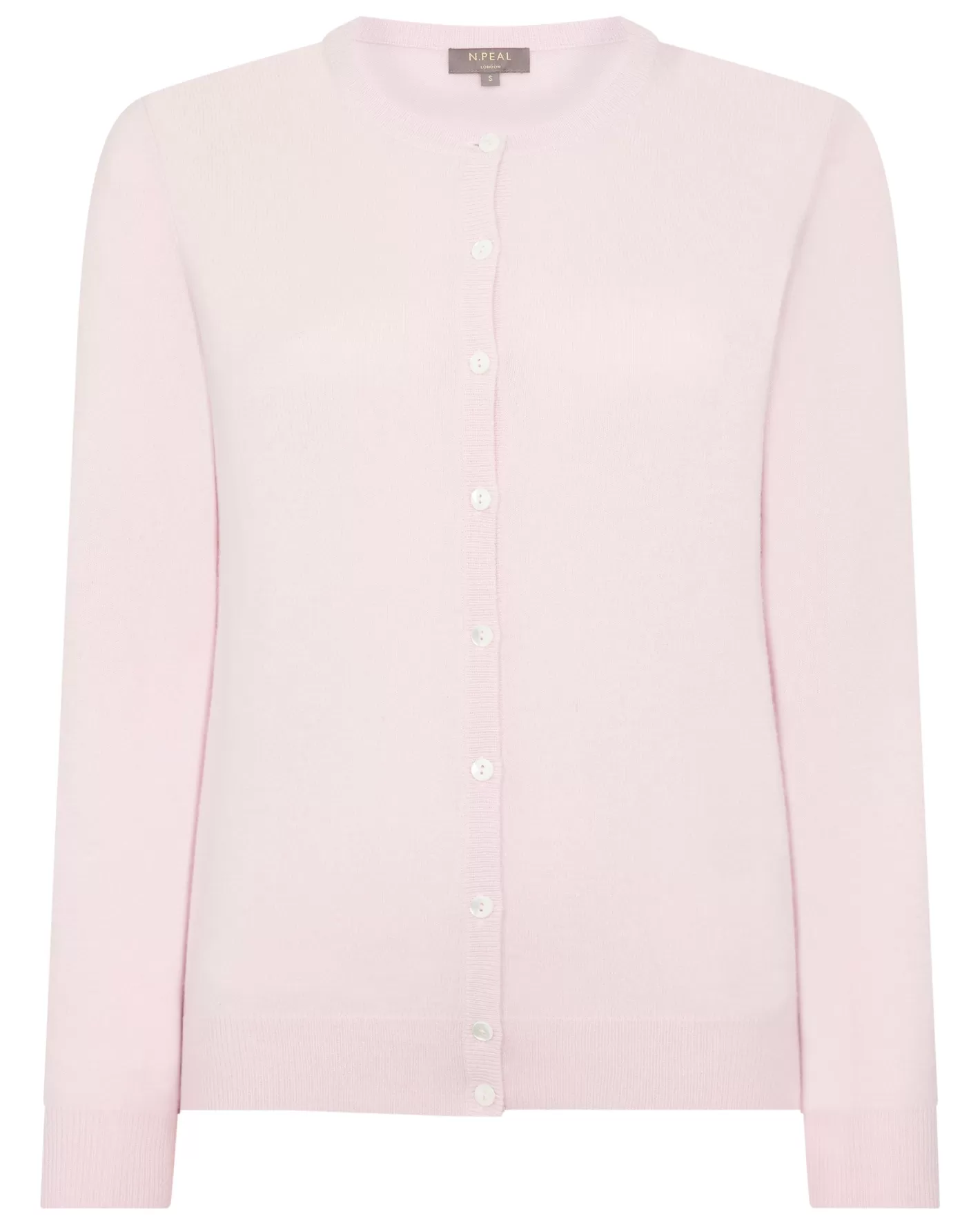 N.Peal Women's Olivia Round Neck Cashmere Cardigan*Women Pink | Classic Cashmere