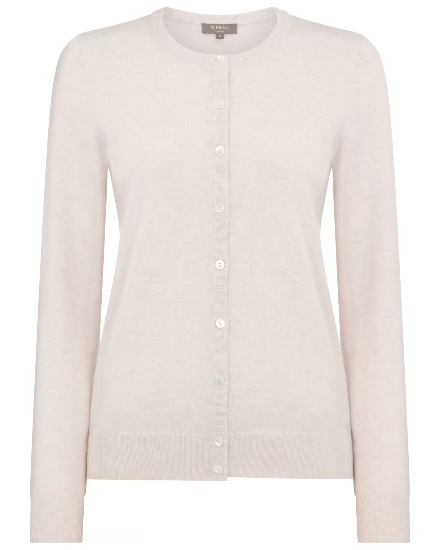 N.Peal Women's Olivia Round Neck Cashmere Cardigan*Women White | Natural