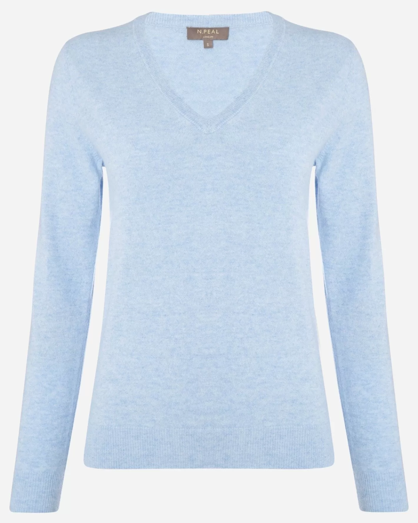 N.Peal Women's Phoebe V Neck Cashmere Sweater*Women Blue | Classic Cashmere