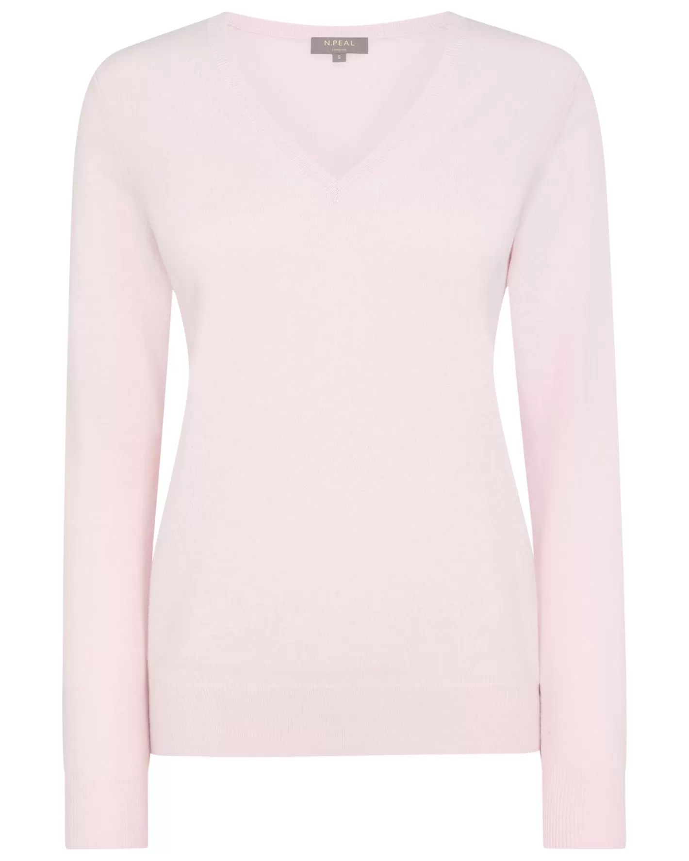 N.Peal Women's Phoebe V Neck Cashmere Sweater*Women Pink | Classic Cashmere