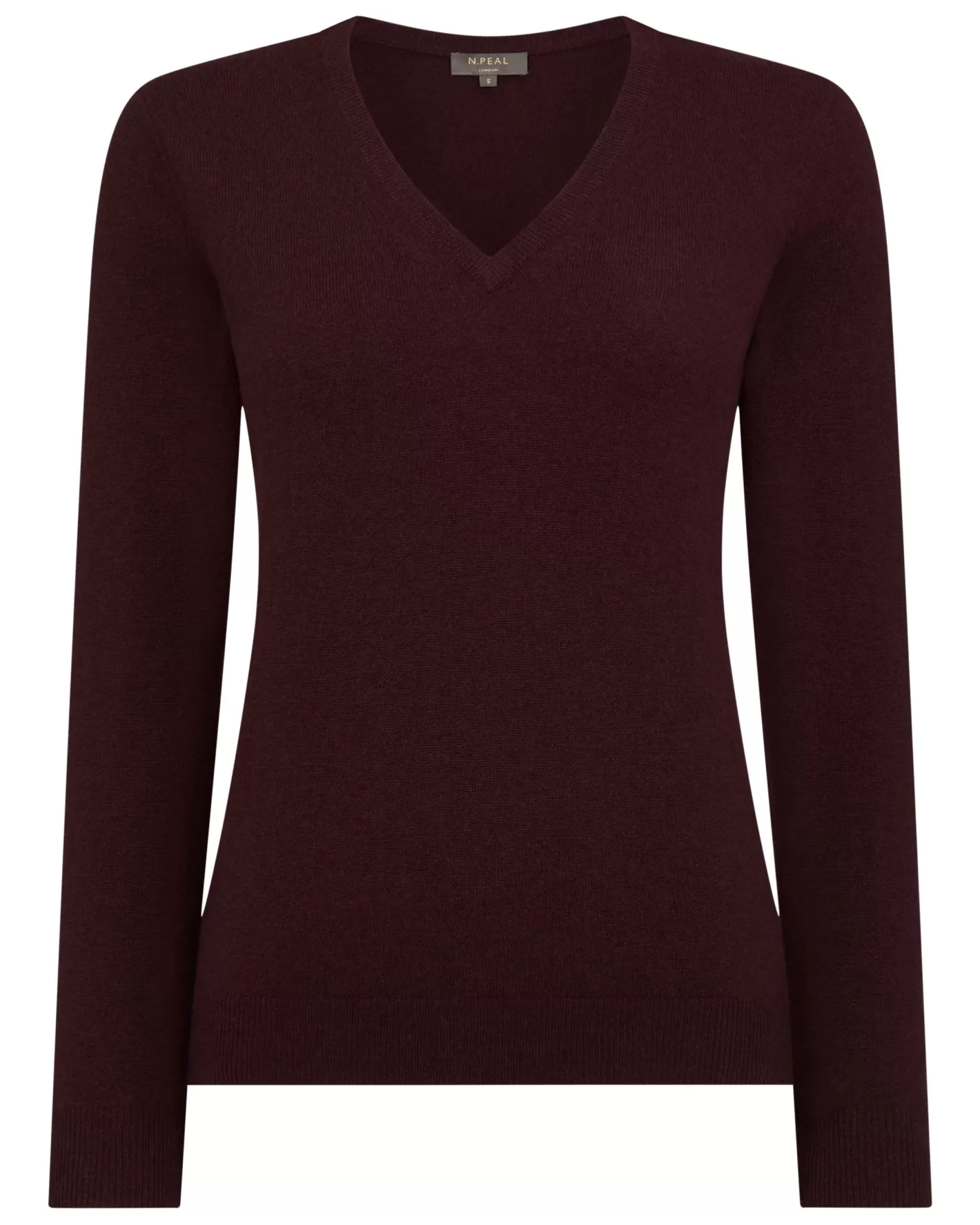 N.Peal Women's Phoebe V Neck Cashmere Sweater*Women Red | Classic Cashmere