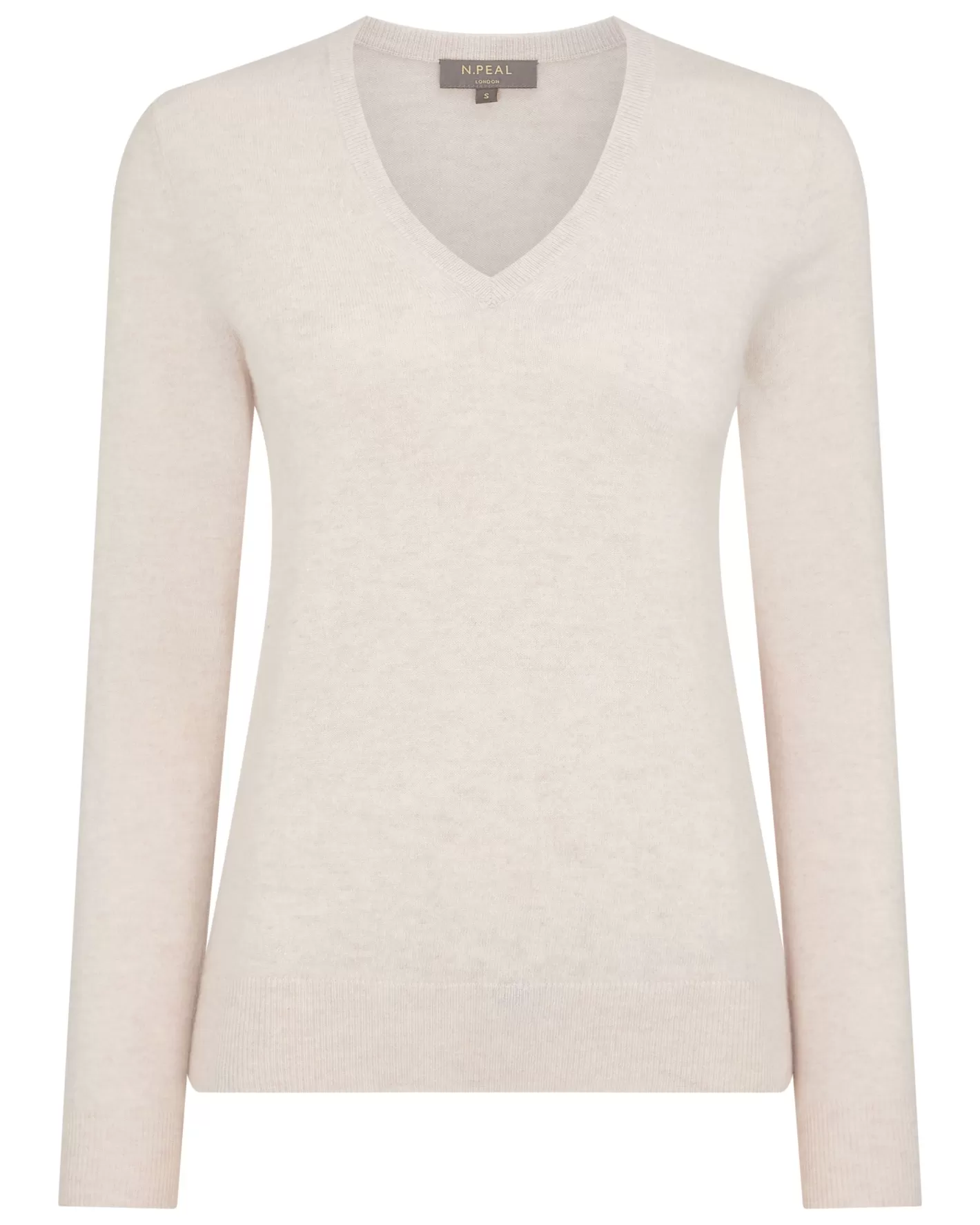 N.Peal Women's Phoebe V Neck Cashmere Sweater*Women White | Natural