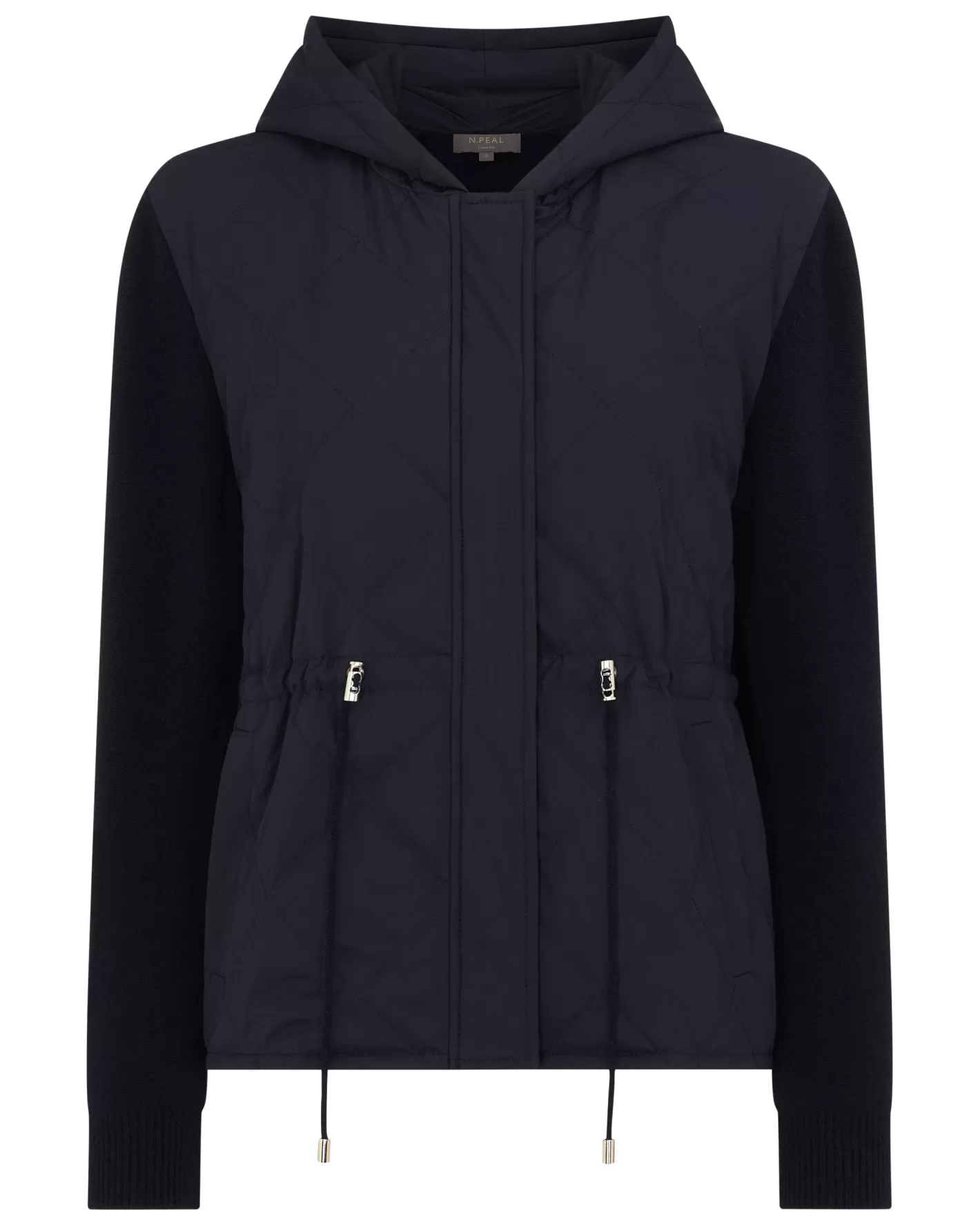 N.Peal Women's Quilted Woven Mix Cashmere Jacket*Women Navy | Blue