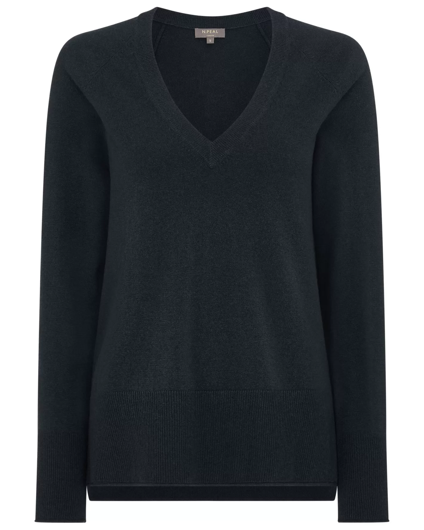 N.Peal Women's Relaxed V Neck Cashmere Sweater*Women Blue | Organic Cashmere