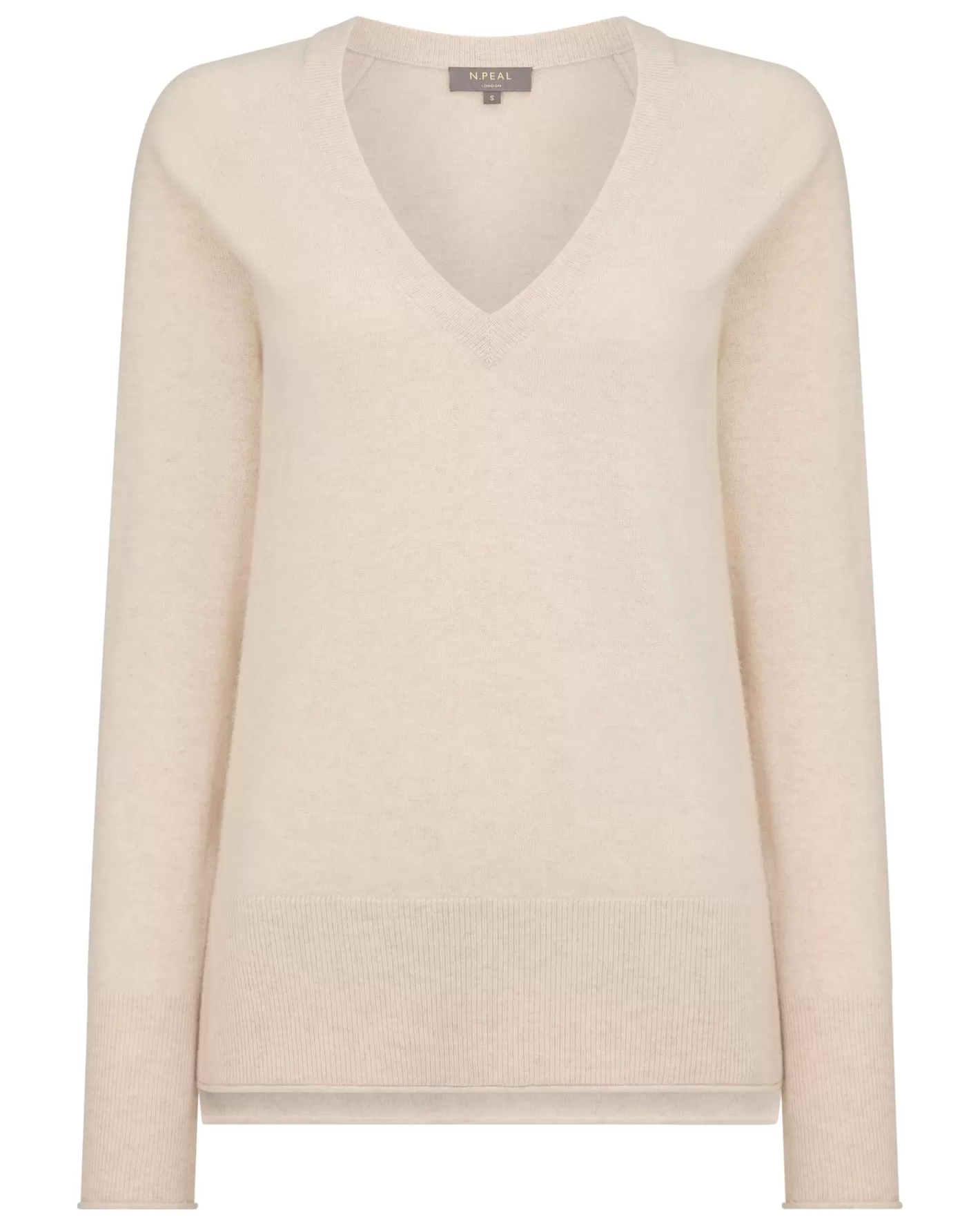 N.Peal Women's Relaxed V Neck Cashmere Sweater*Women White | Natural