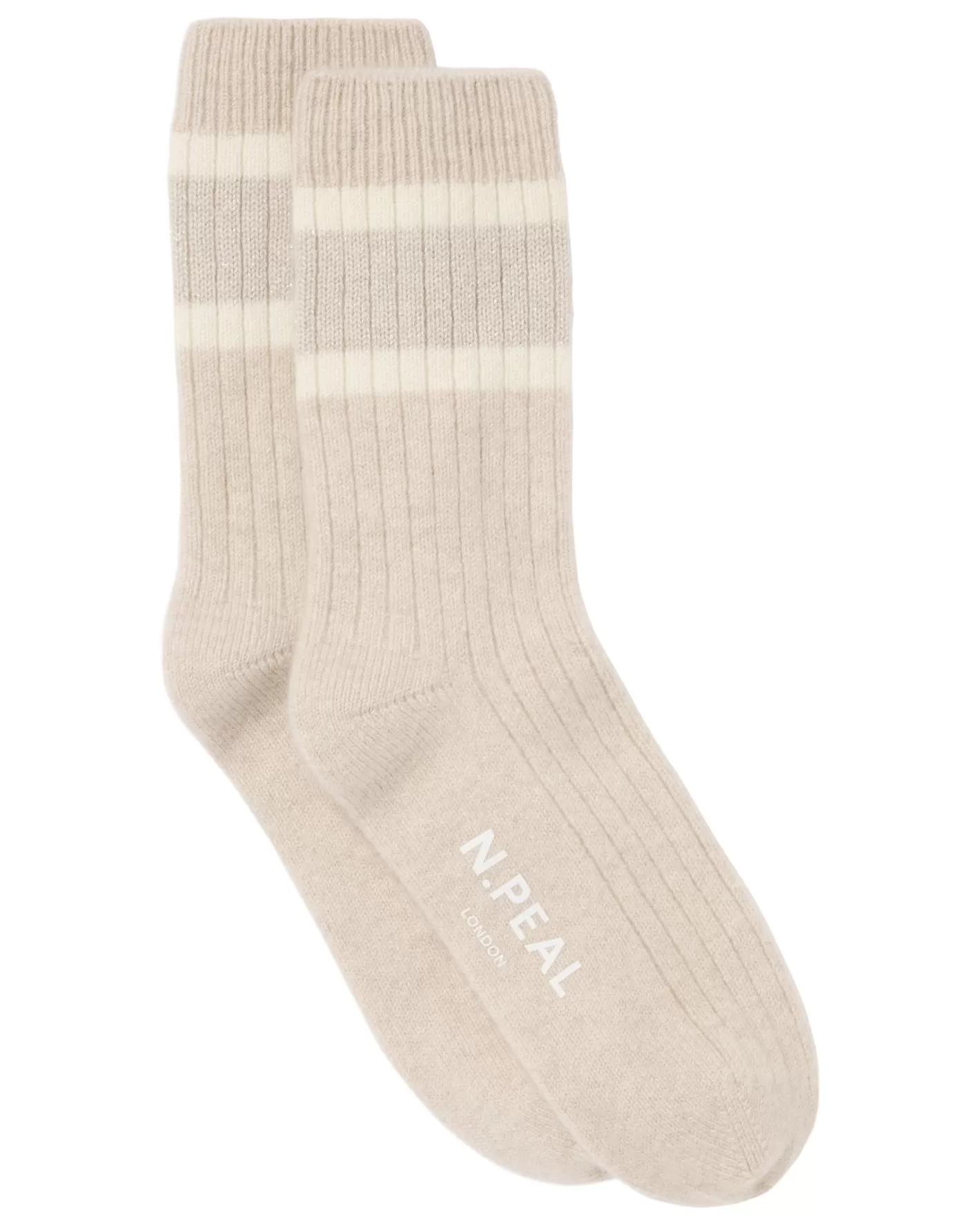 N.Peal Women's Rib Stripe Cashmere Socks*Women Slippers & Socks | Gloves