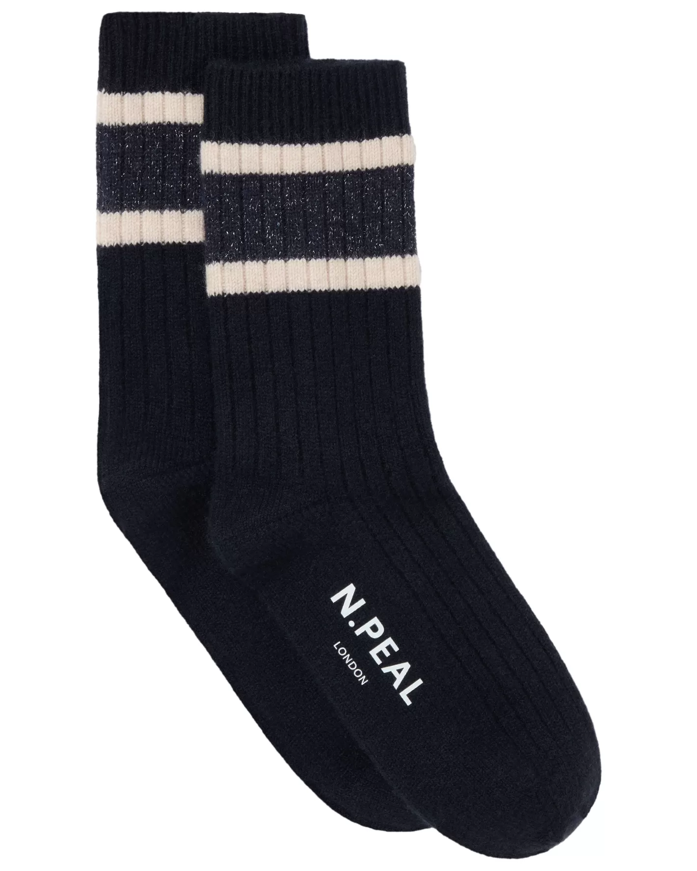 N.Peal Women's Rib Stripe Cashmere Socks*Women Slippers & Socks | Gloves