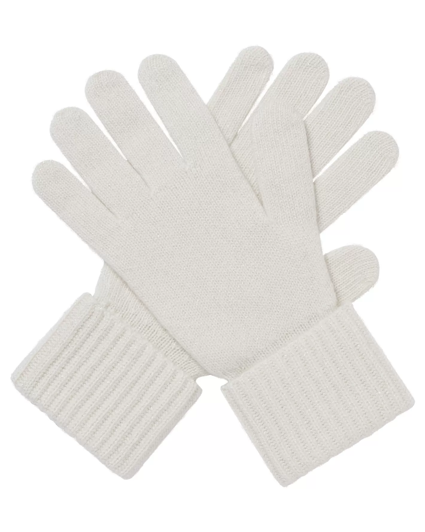 N.Peal Women's Ribbed Cashmere Gloves With Lurex*Women Gloves