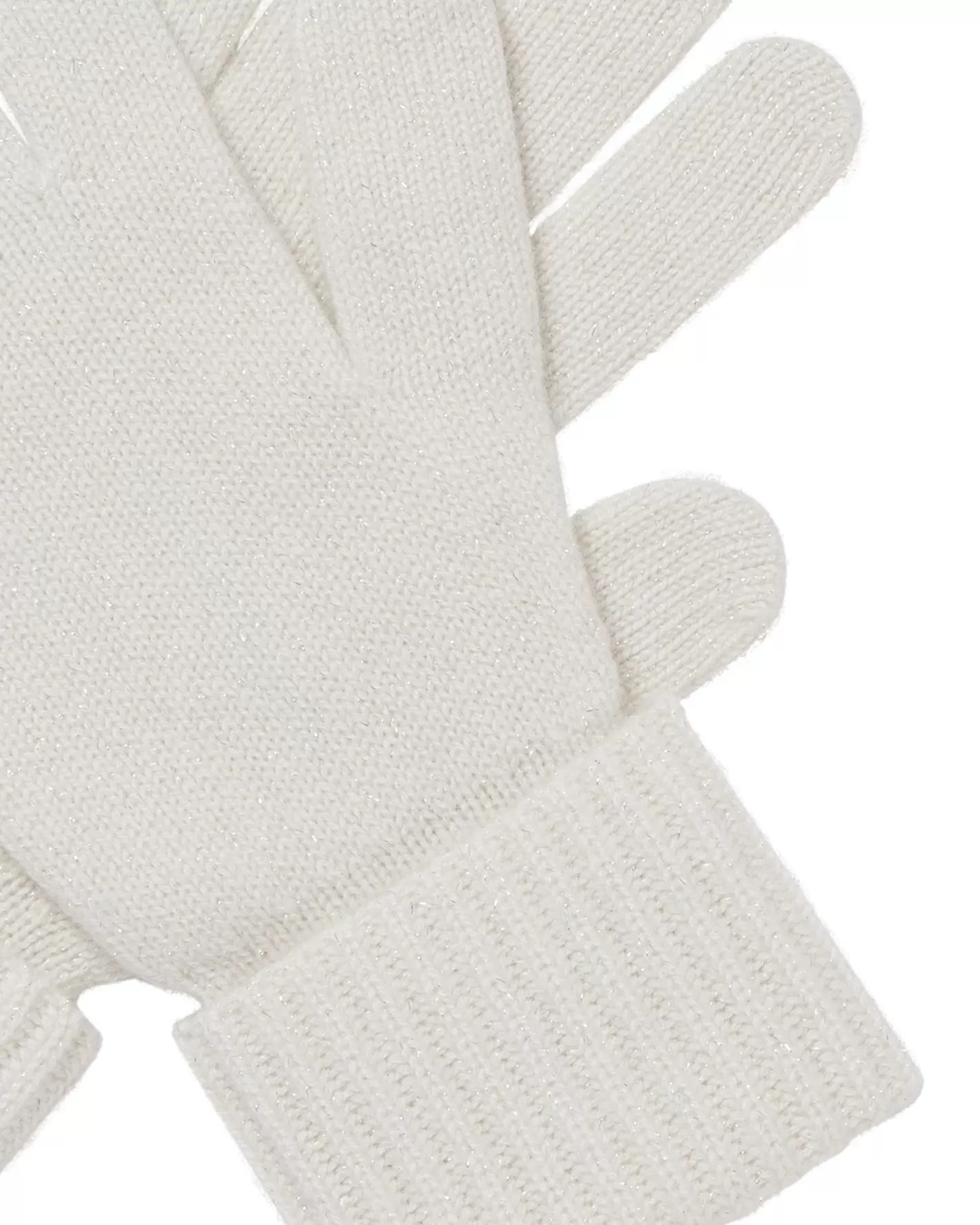 N.Peal Women's Ribbed Cashmere Gloves With Lurex*Women Gloves