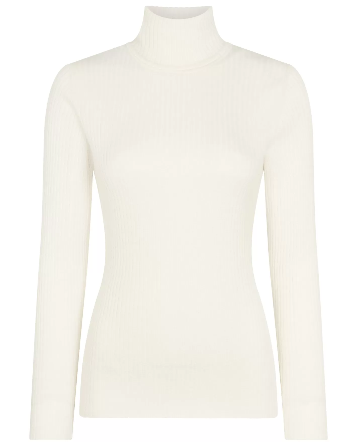 N.Peal Women's Superfine Cashmere Ribbed Turtle Neck Sweater*Women White | Natural